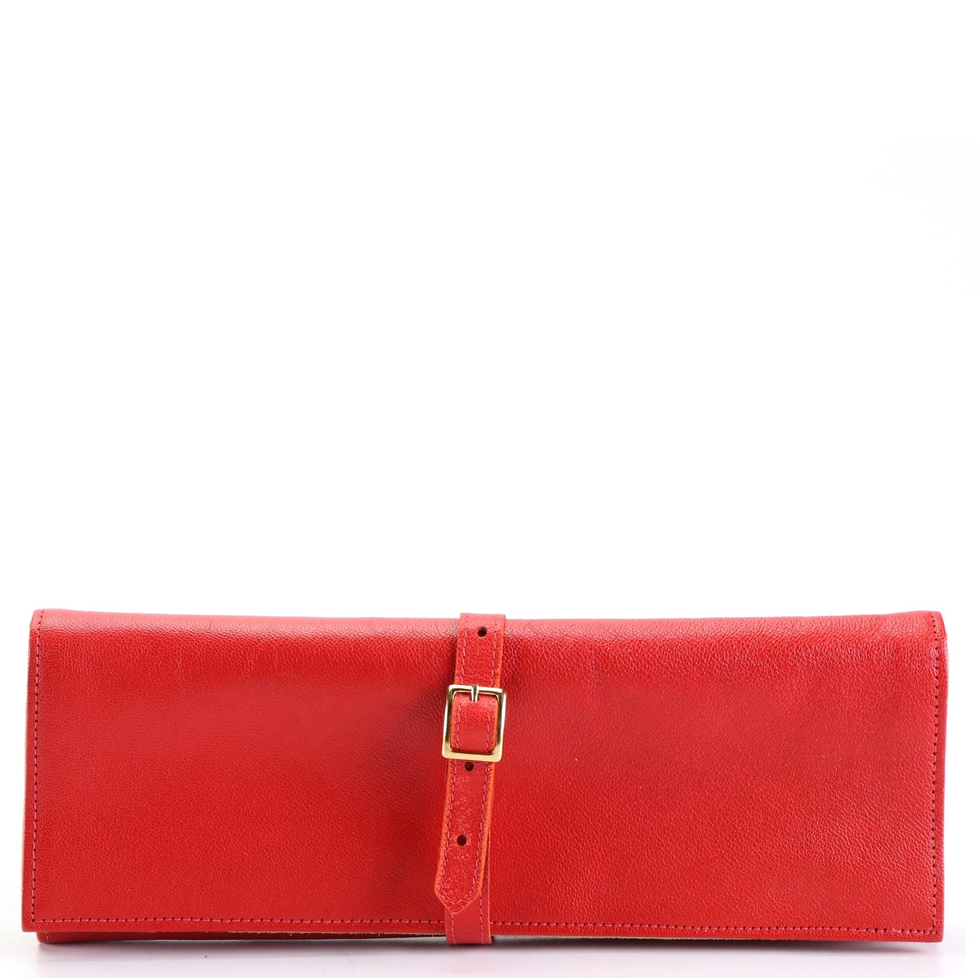 Buckled Jewelry Roll in Leather