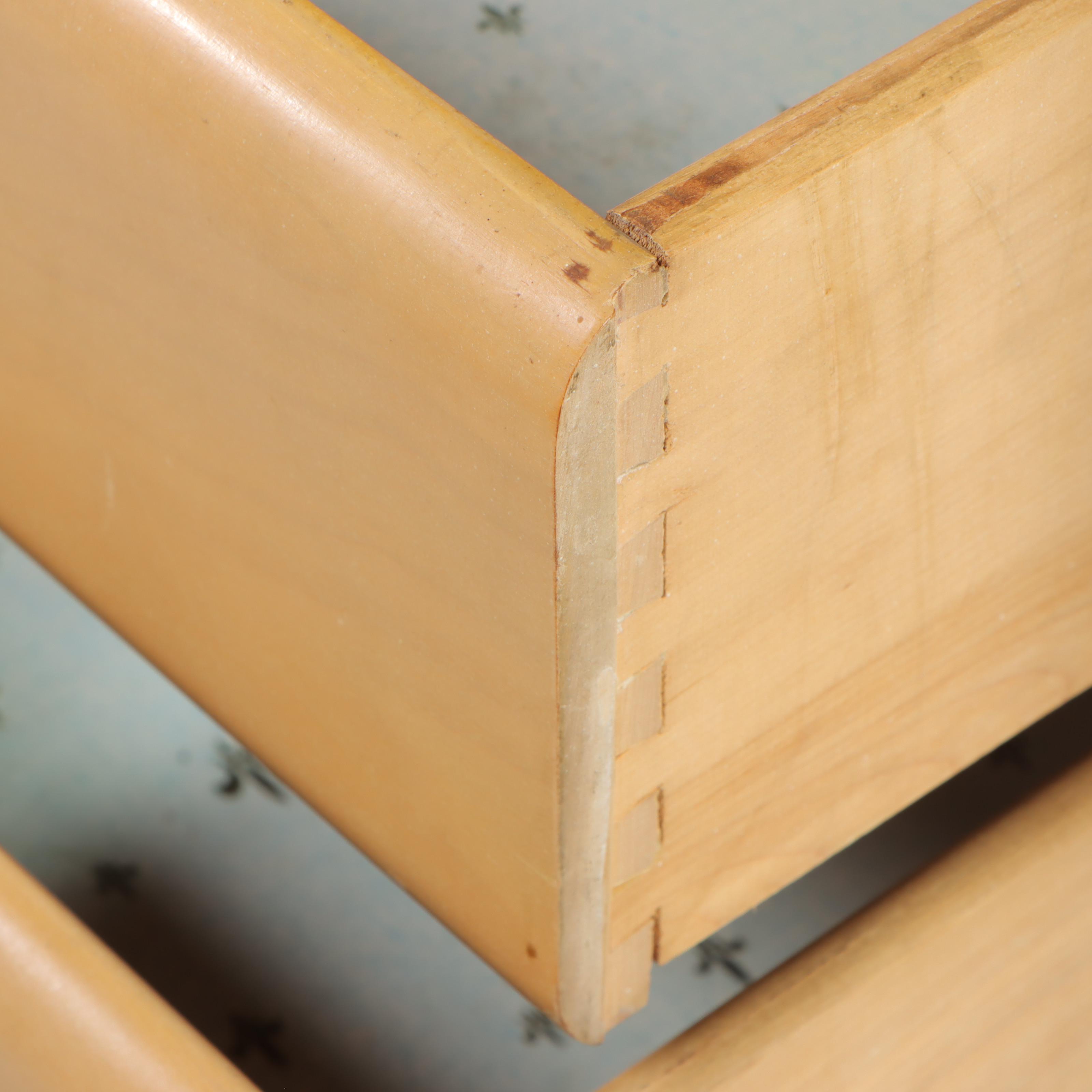 Heywood-Wakefield Mid Century Modern Chest-on-Chest in Bleached Finish