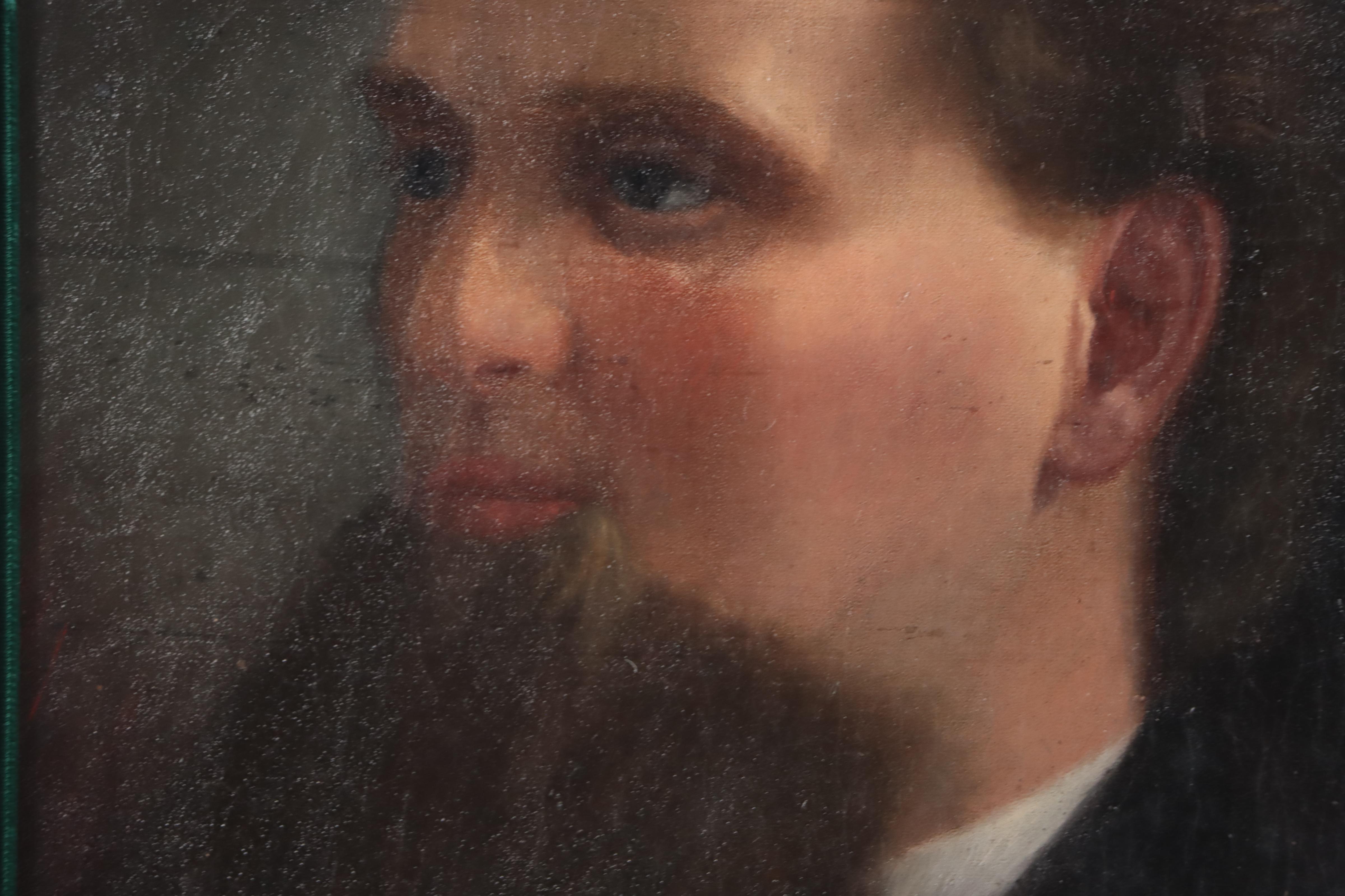 Three-Quarter Portrait Oil Painting of a Gentleman, Late 19th Century