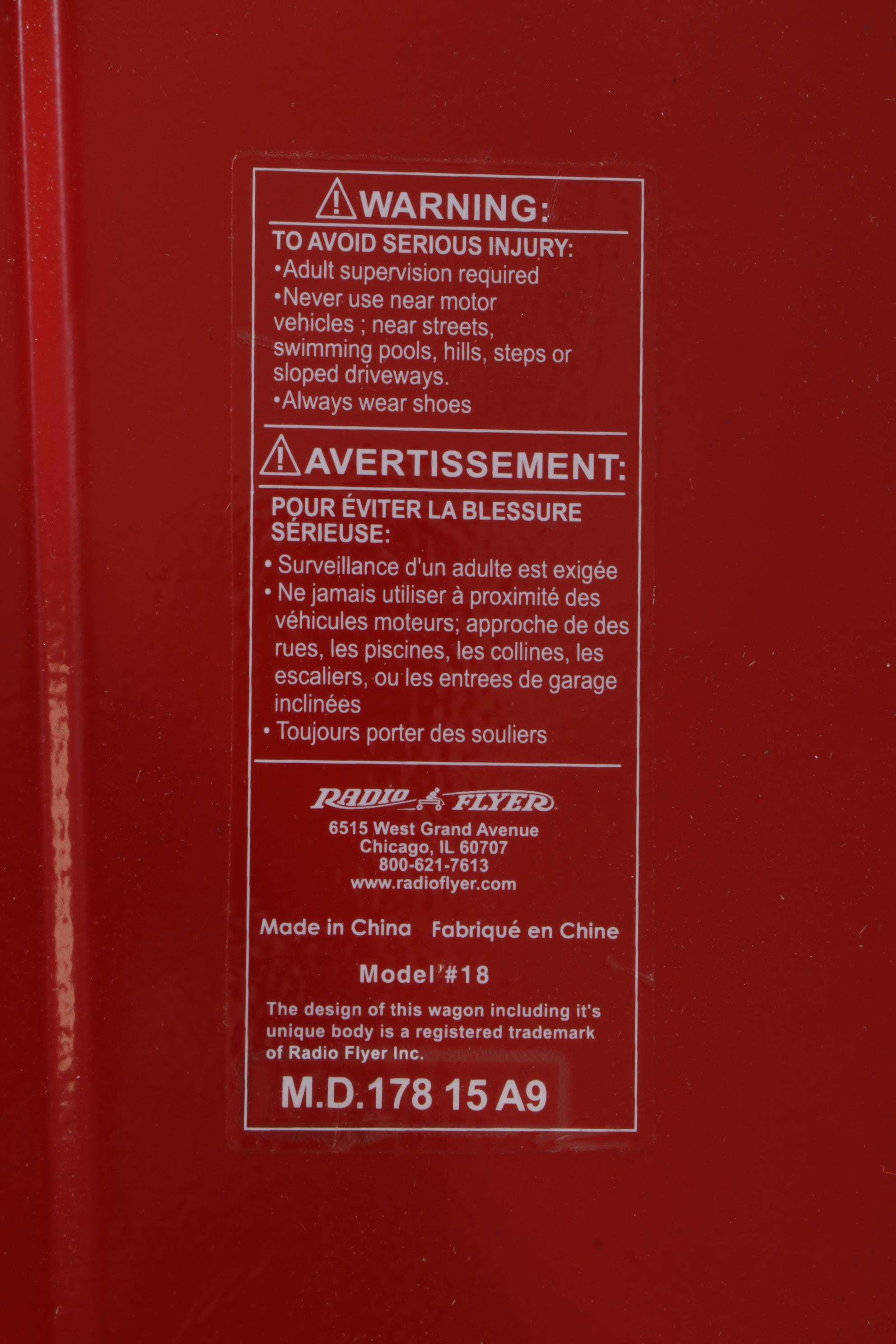 Contemporary Radio Flyer Model 18 Red-Painted Steel Wagon