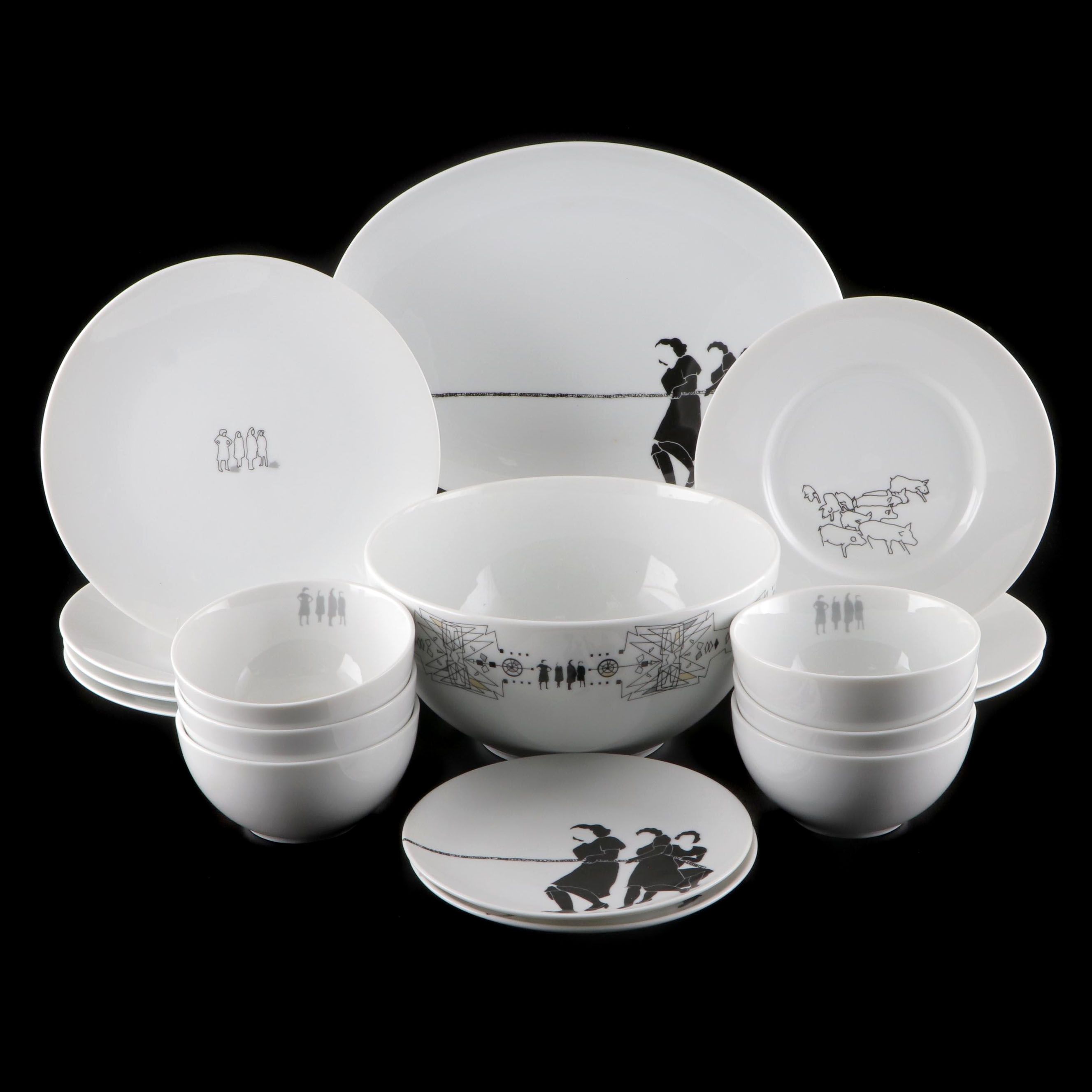 Alyson Fox for Ink Dish "Tug" and "May" Dinnerware and Serveware
