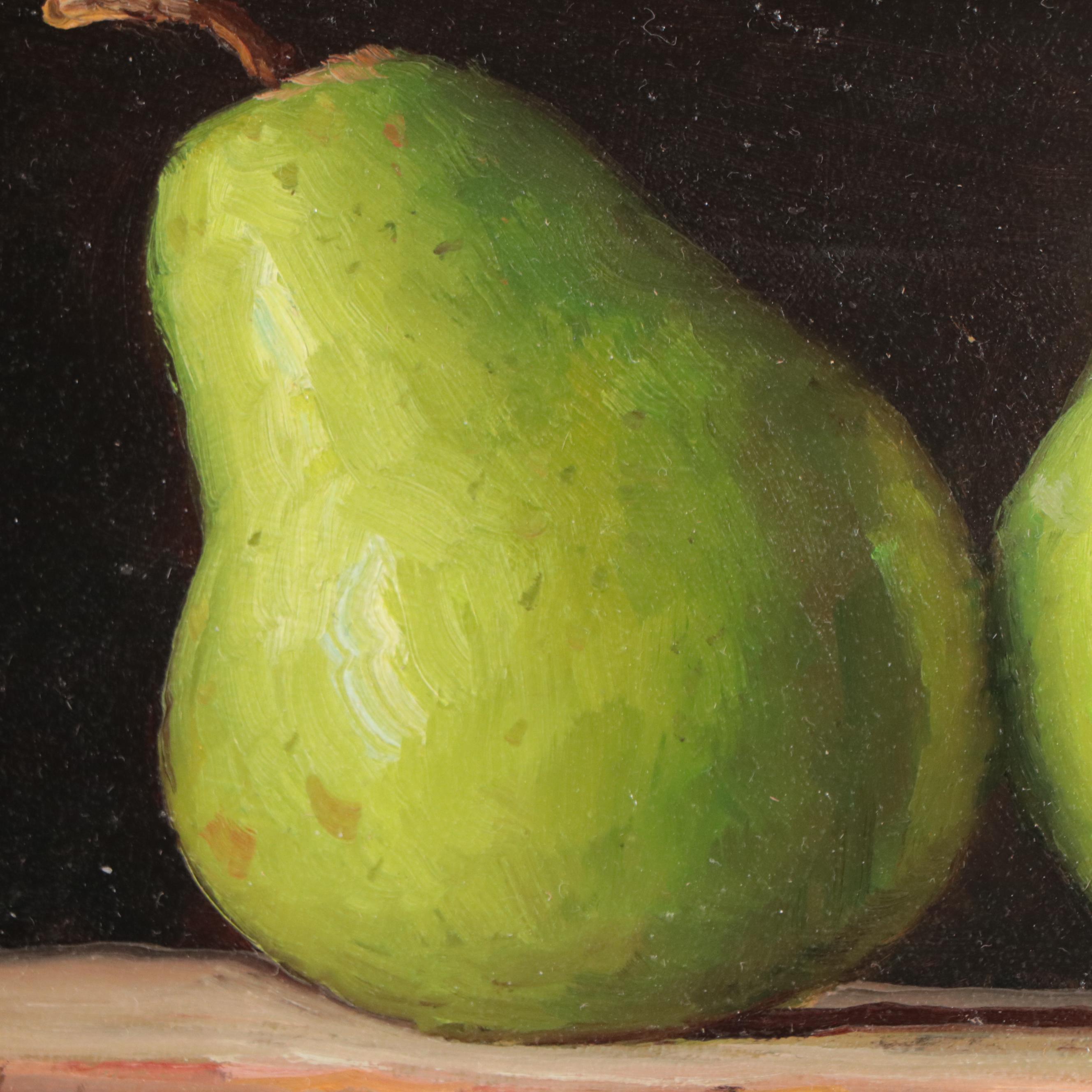 Youqing Wang Realist Still Life Oil Painting of Pears, 21st Century