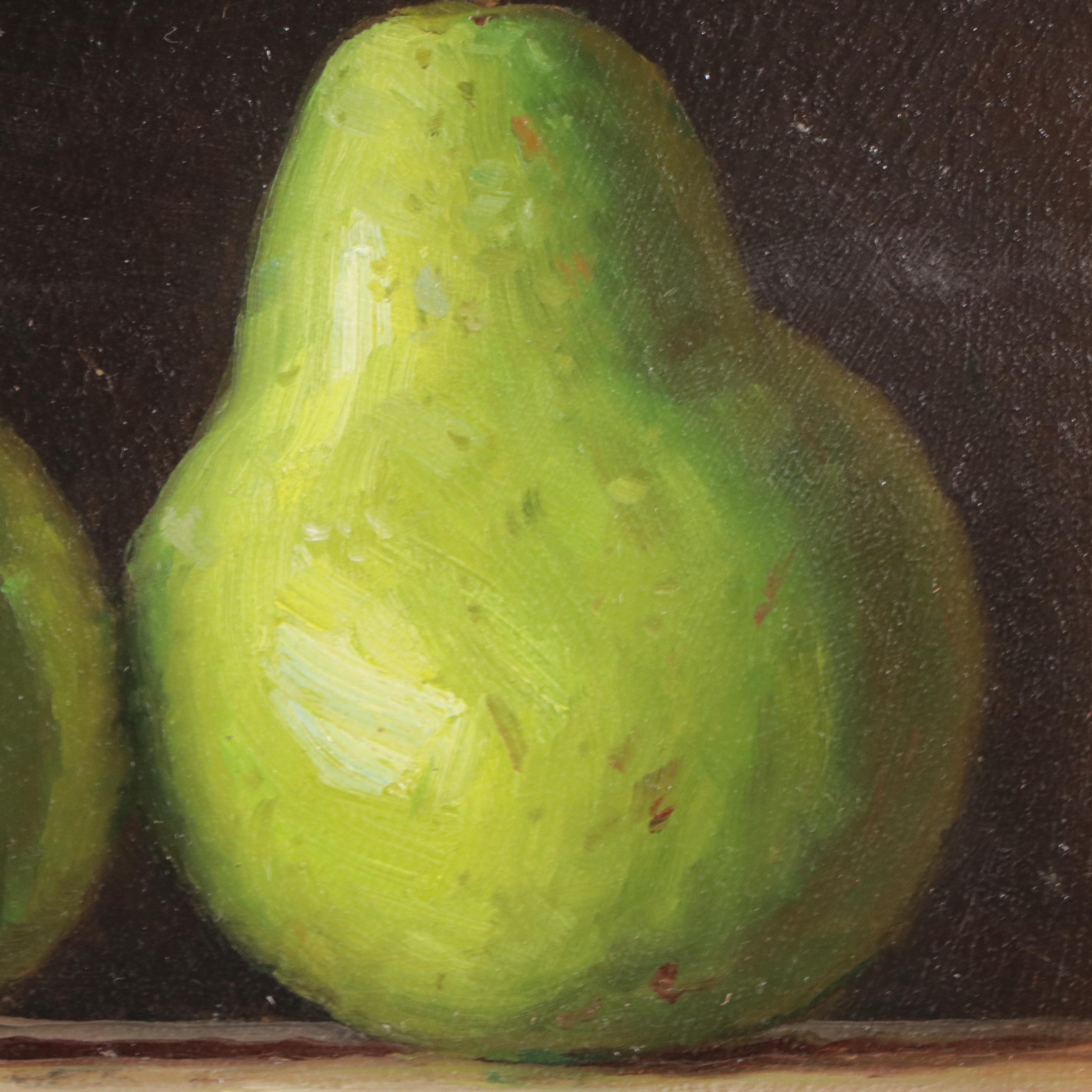 Youqing Wang Realist Still Life Oil Painting of Pears, 21st Century