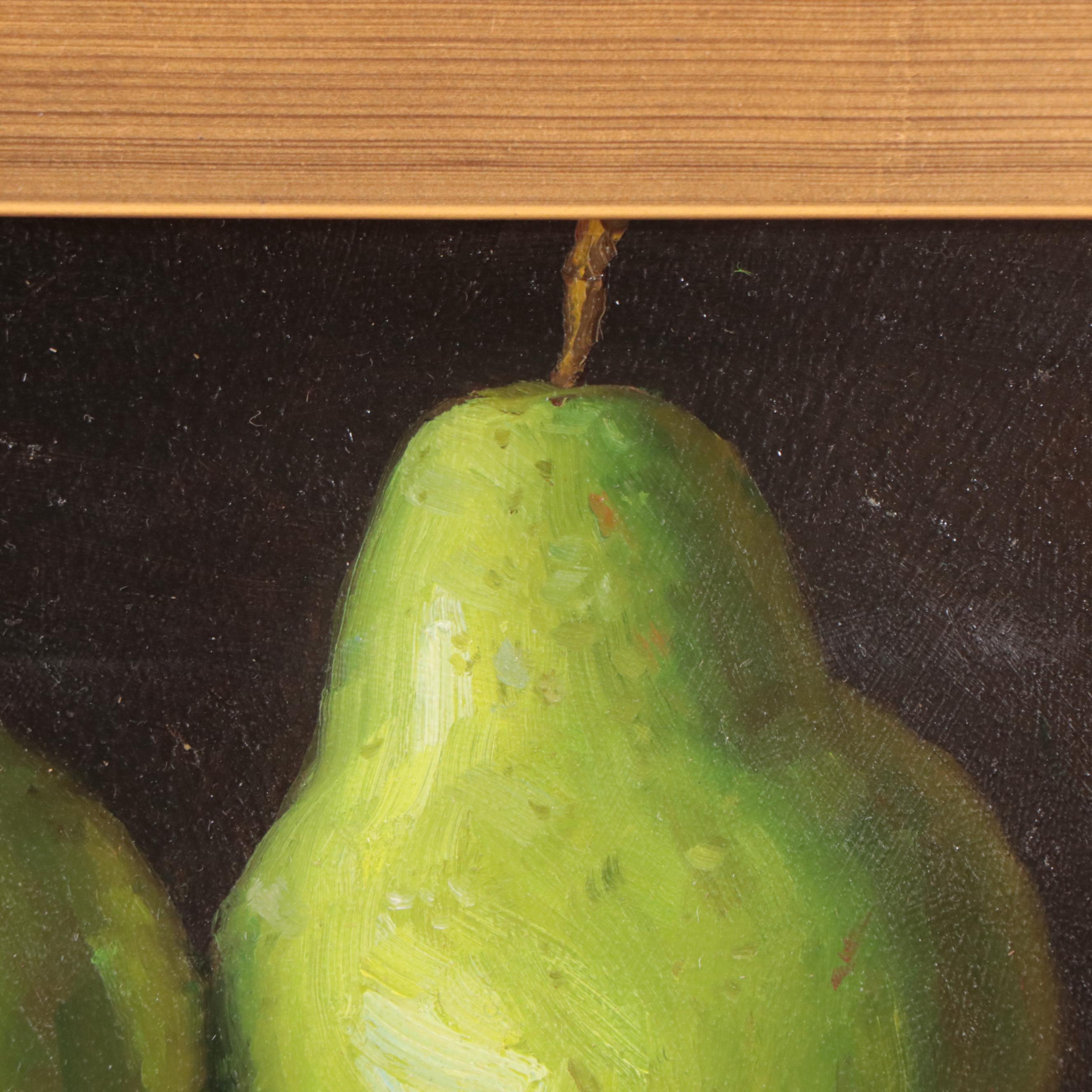 Youqing Wang Realist Still Life Oil Painting of Pears, 21st Century
