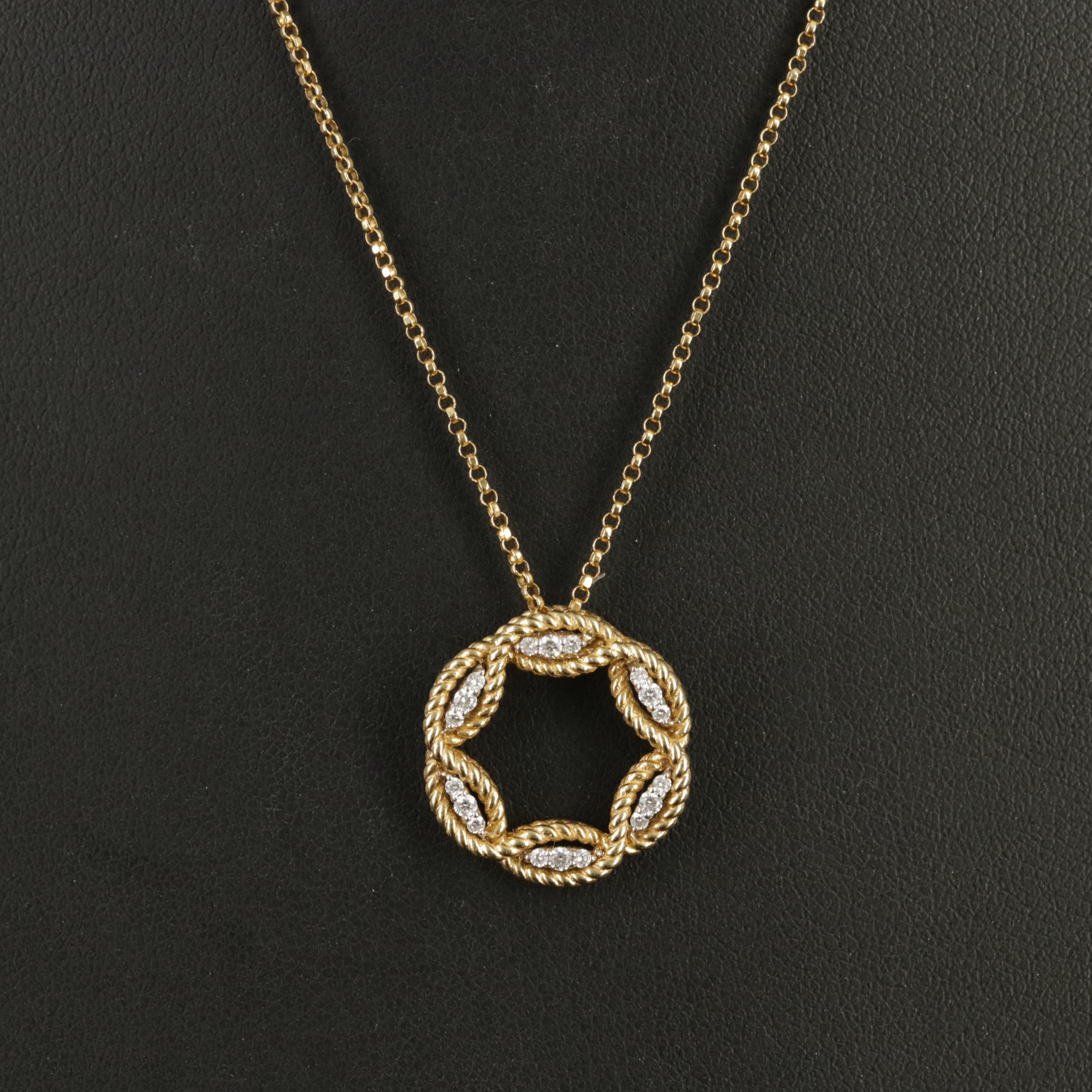 Italian Roberto Coin "Barocco" 0.12 CTW Diamond Pendant Necklace