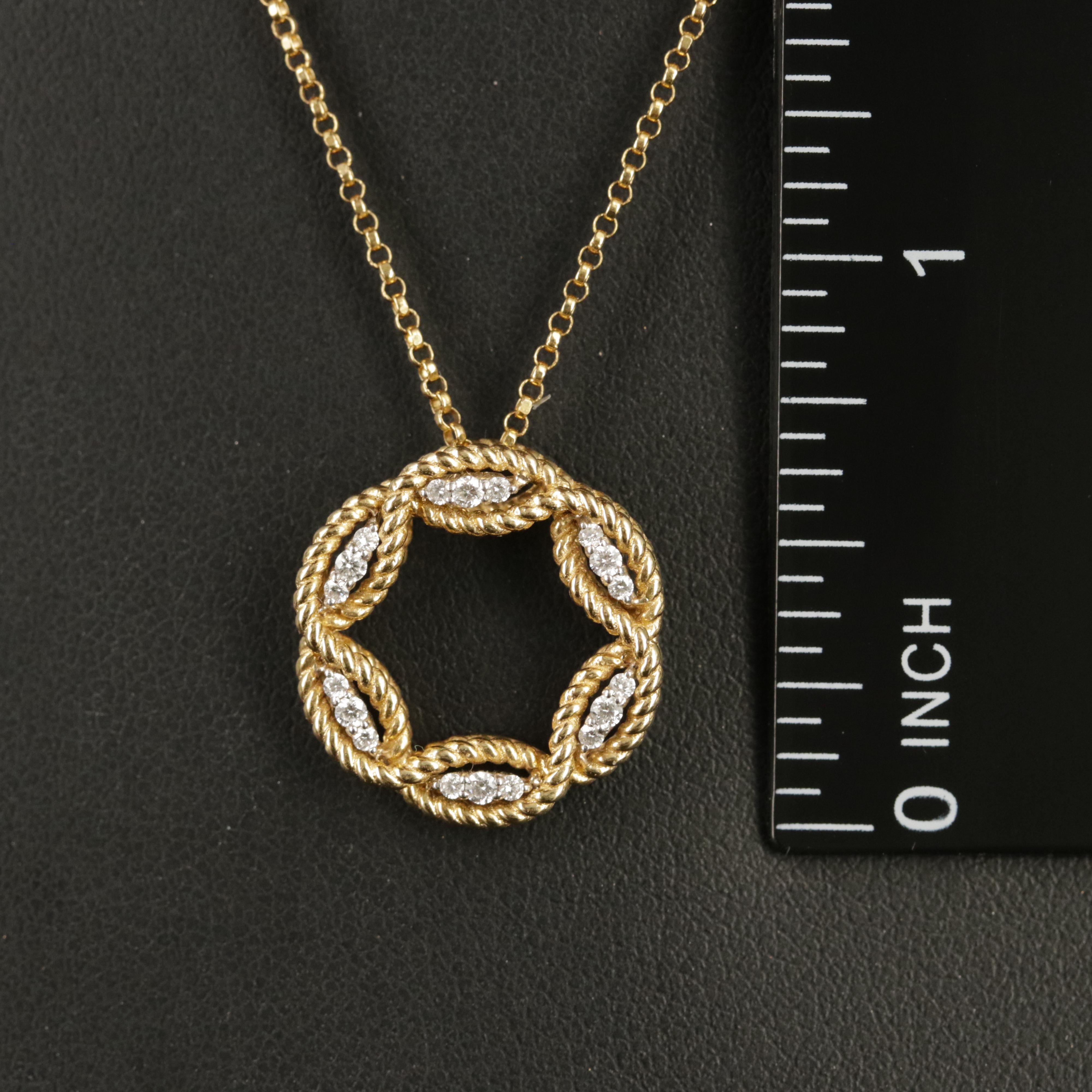 Italian Roberto Coin "Barocco" 0.12 CTW Diamond Pendant Necklace