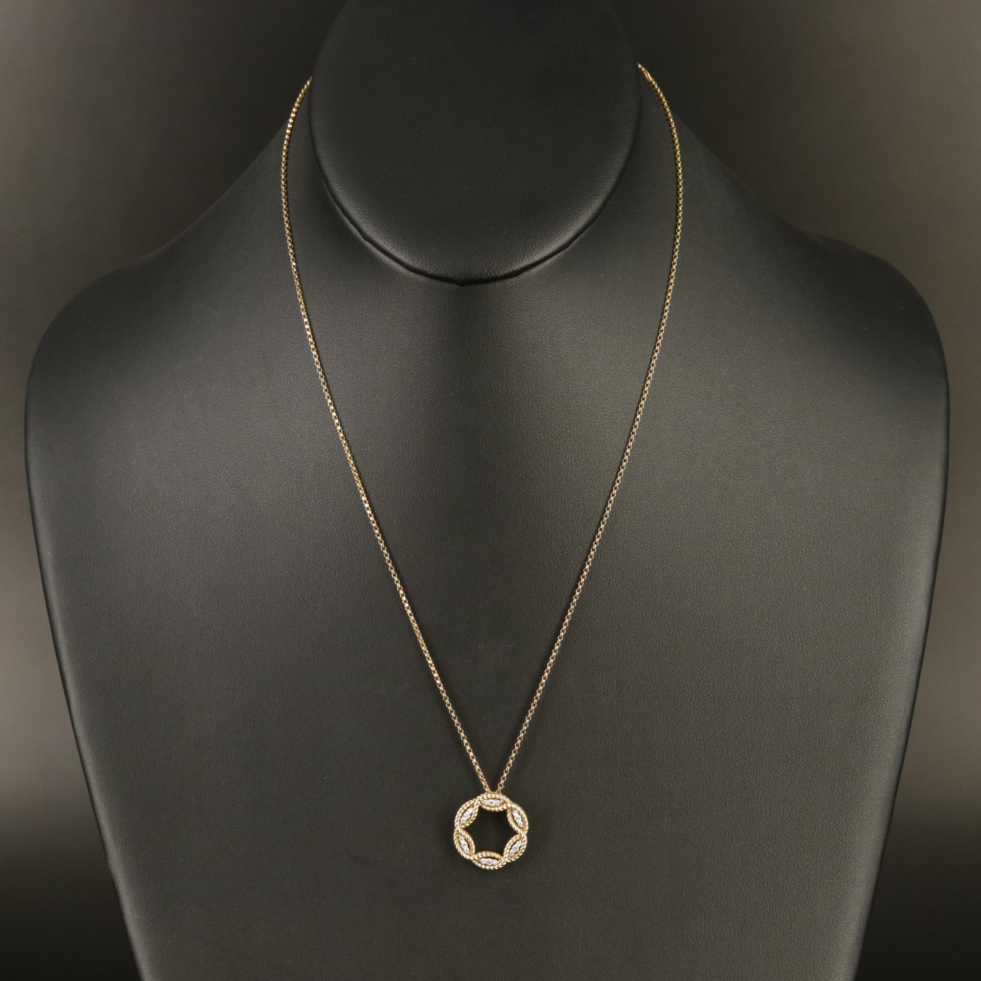 Italian Roberto Coin "Barocco" 0.12 CTW Diamond Pendant Necklace