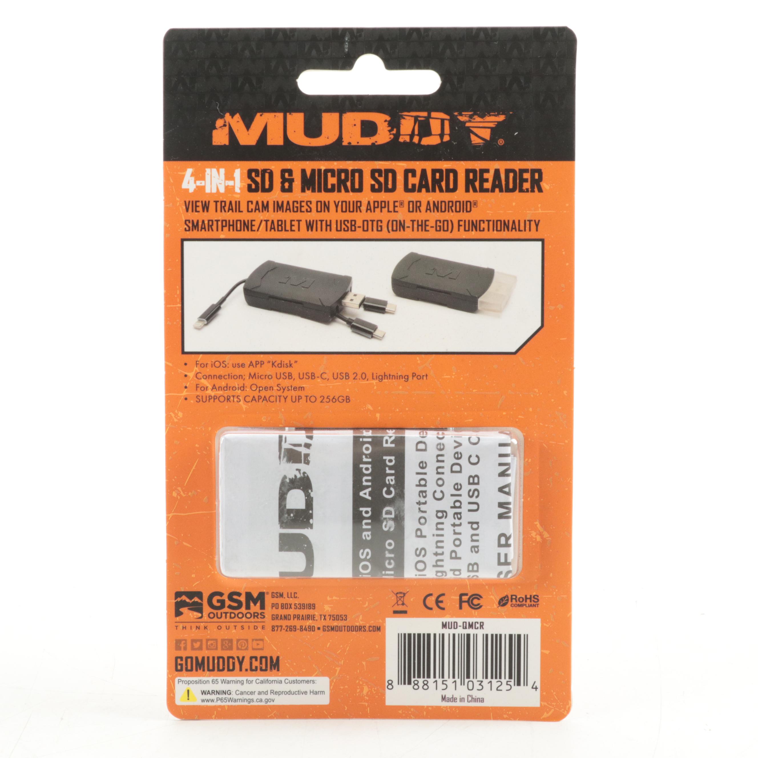 Stealth Cam Fusion X Cellular Trail Cameras with Muddy SD/Micro SD Card Reader