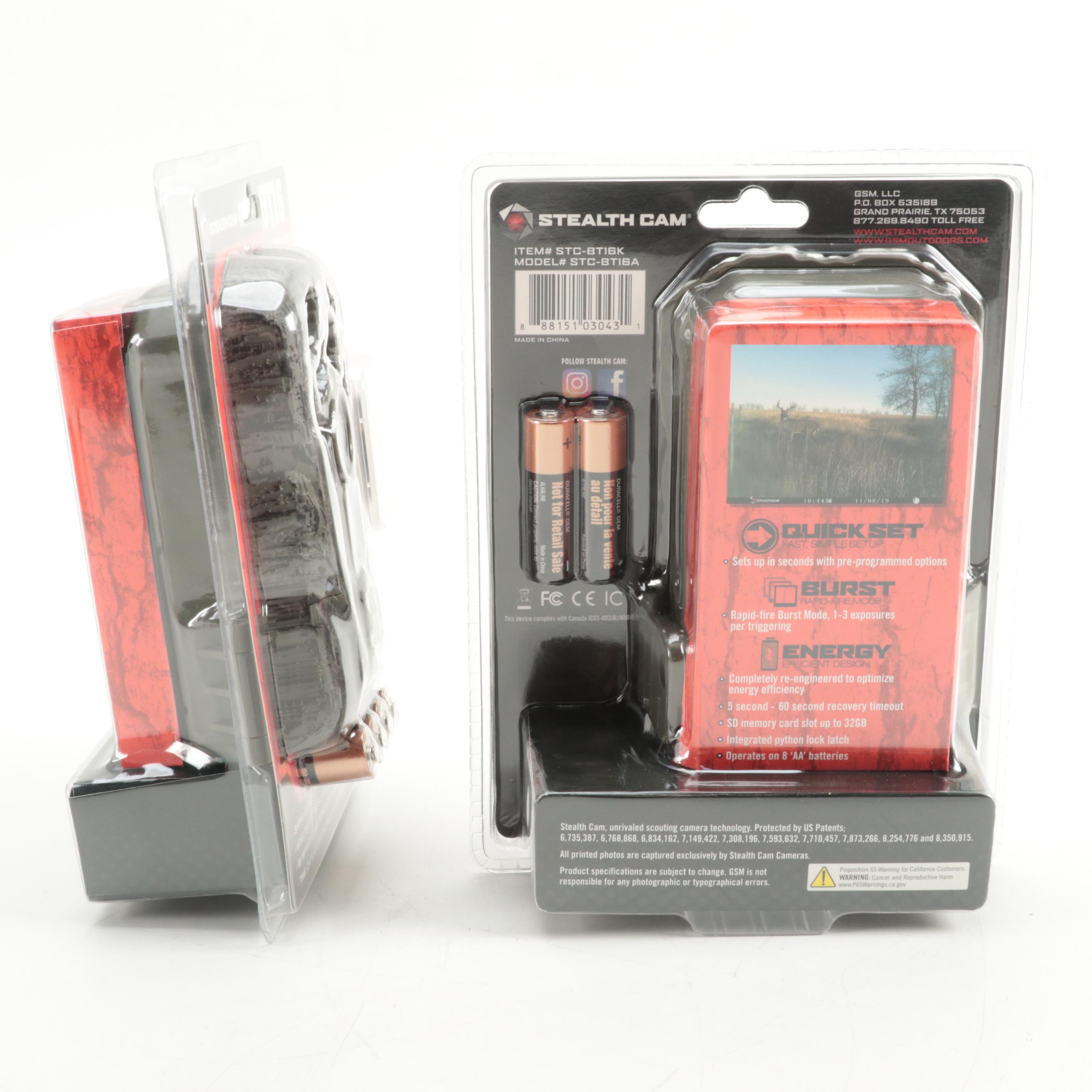 Pair of Stealth Cam Infrared Trail Cameras With SD Reader