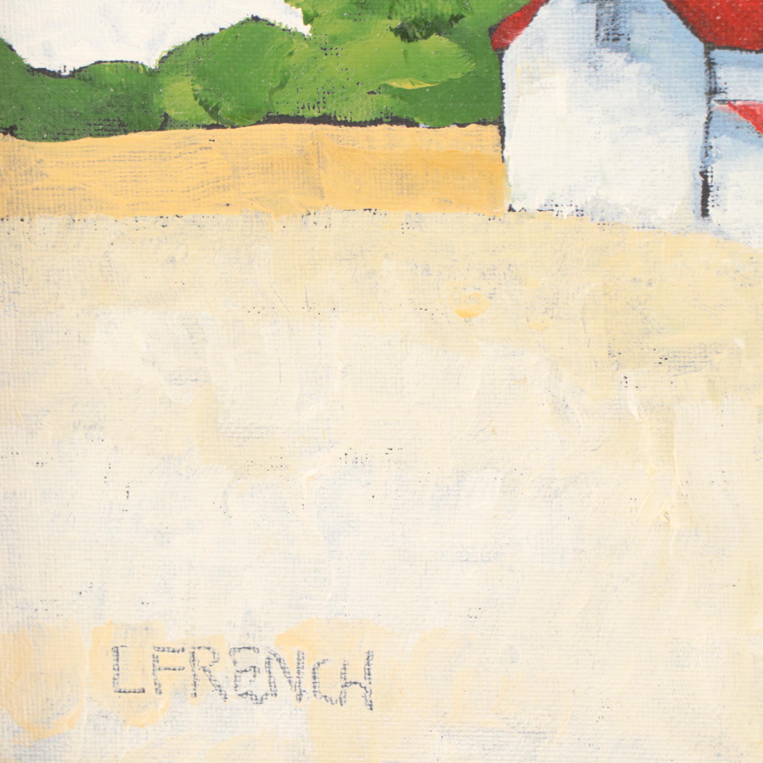 Lynne French Landscape Oil Painting of Pastoral Scene, 21st Century