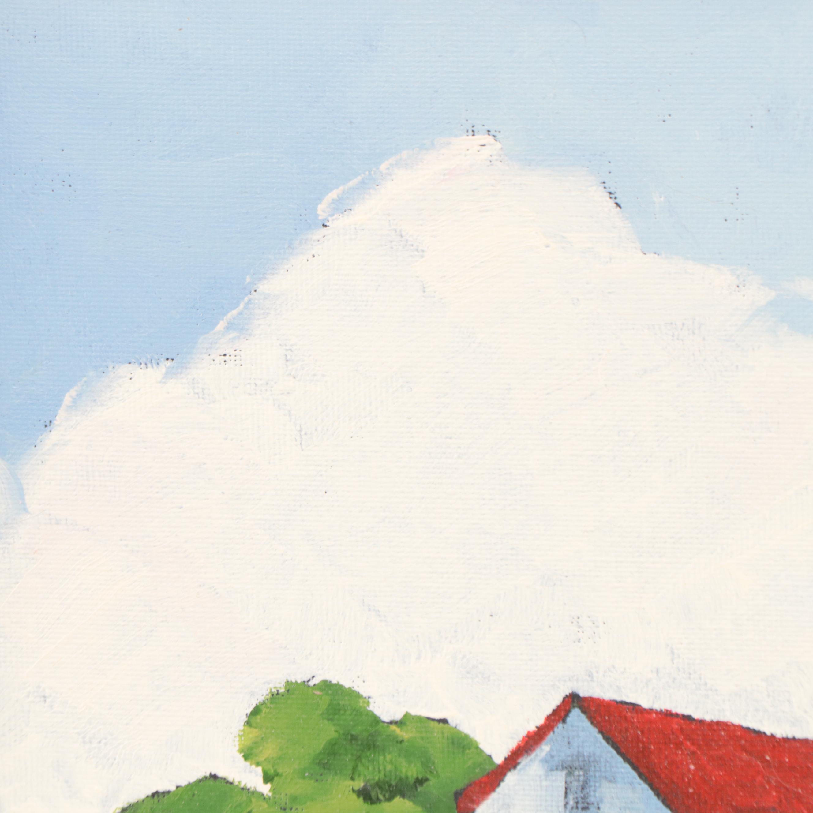 Lynne French Landscape Oil Painting of Pastoral Scene, 21st Century