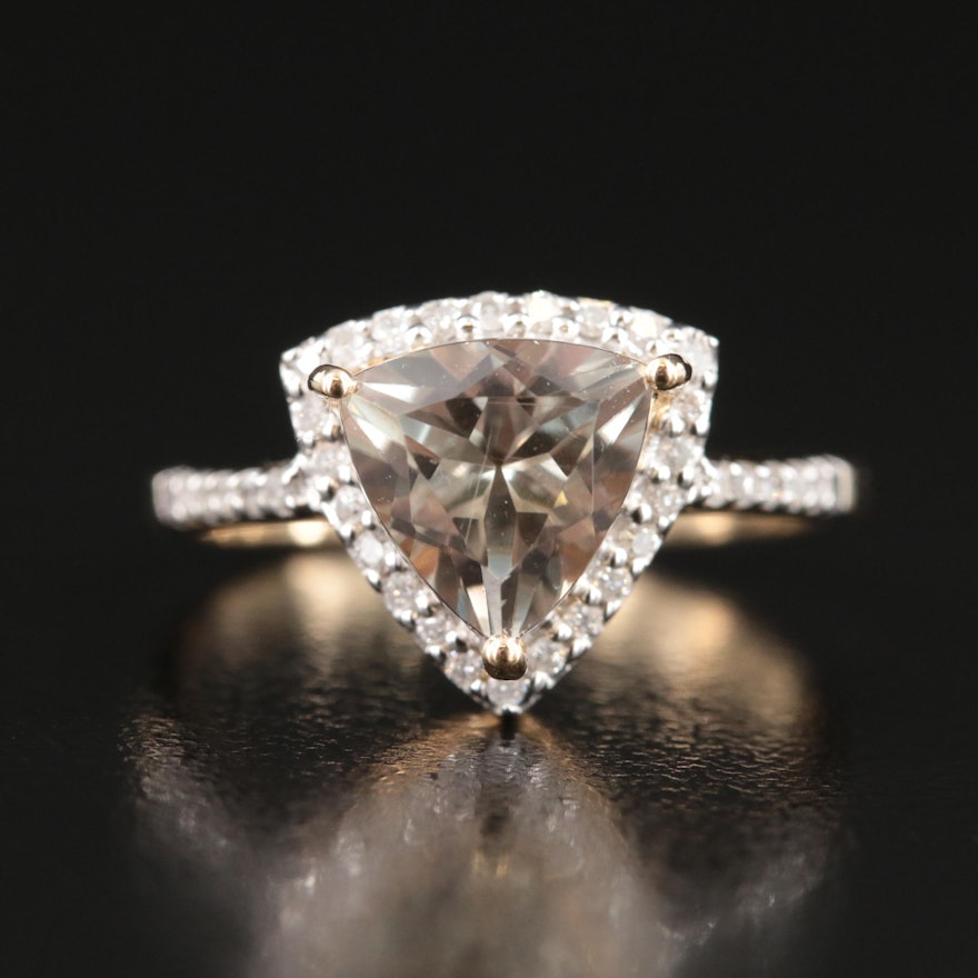 14K Zultanite and Diamond Ring