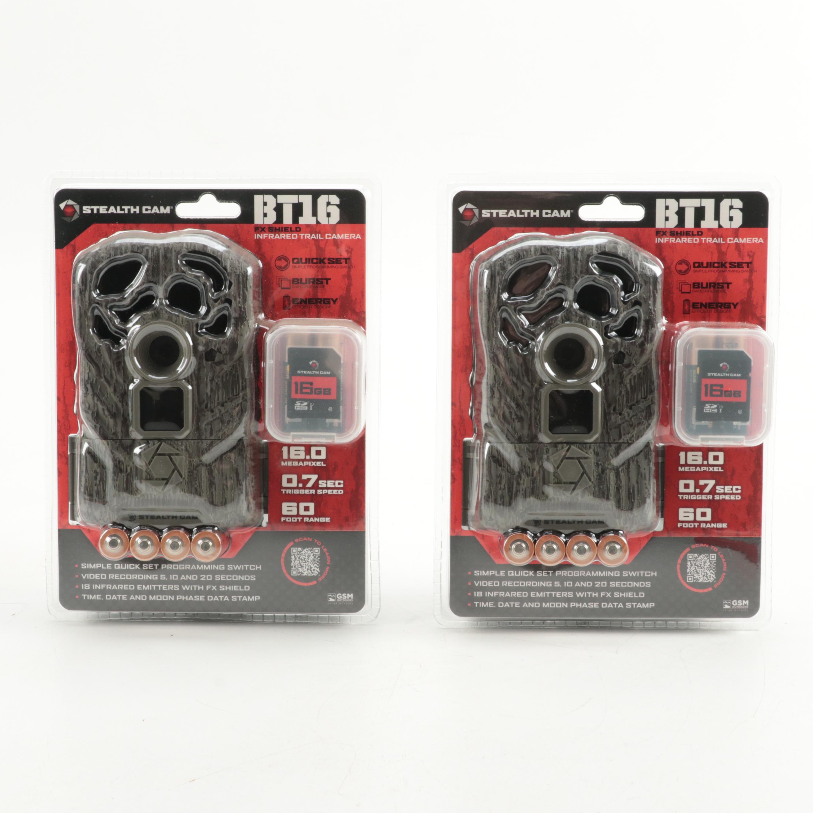 Pair of Stealth Cam Infrared Trail Cameras With SD Reader