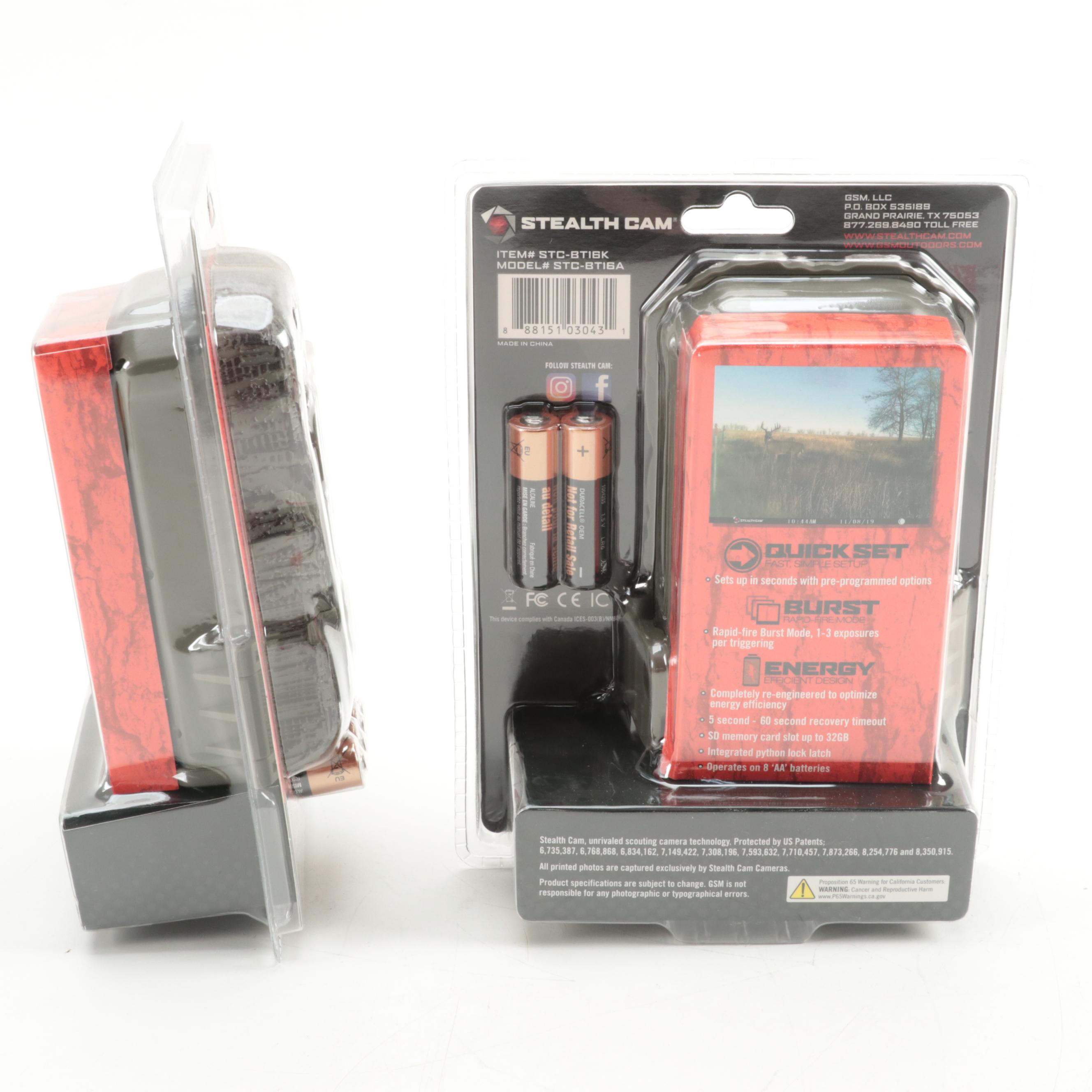 Pair of Stealth Cam Infrared Trail Cameras With SD Reader