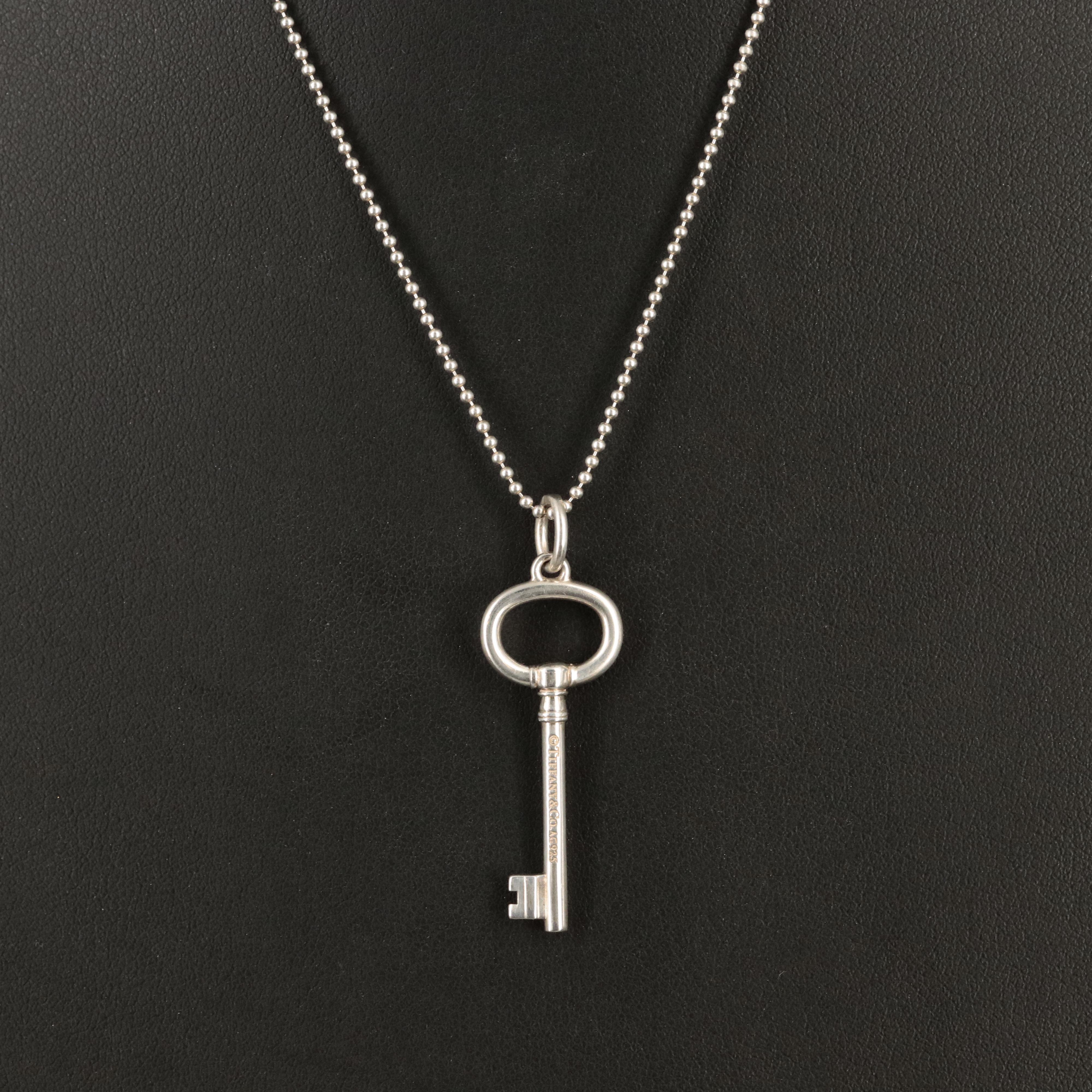Tiffany & Co. Sterling Key Pendant Necklace