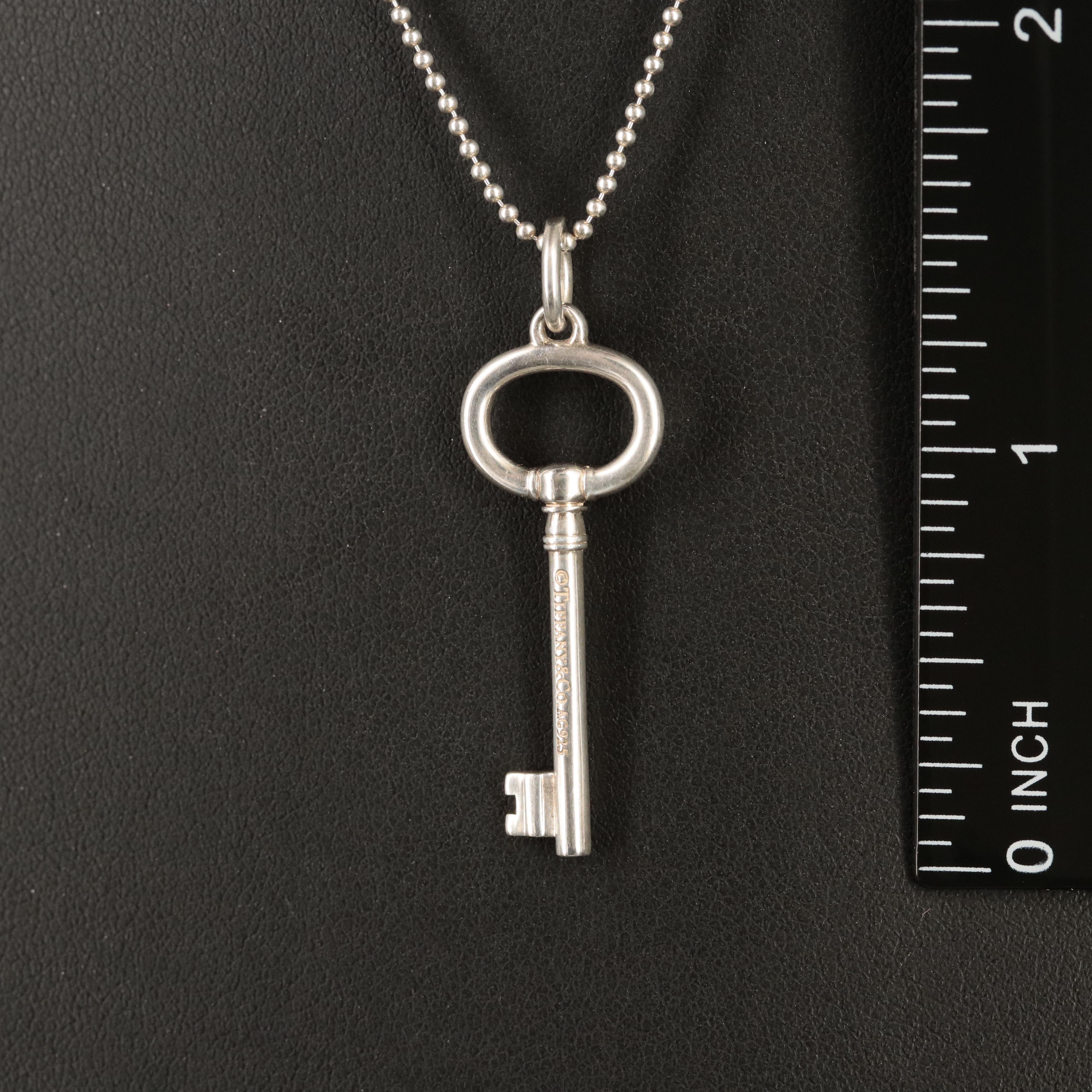 Tiffany & Co. Sterling Key Pendant Necklace