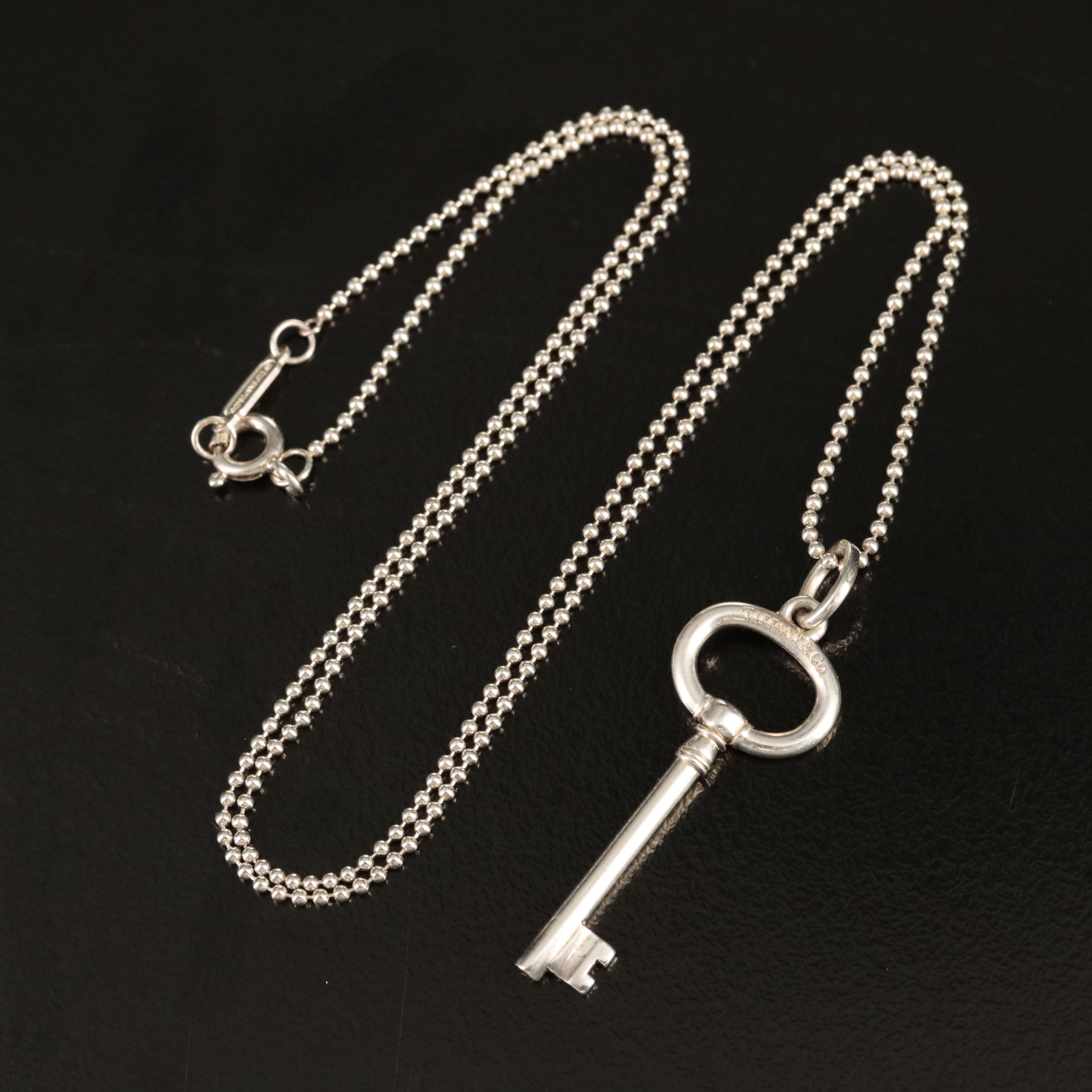 Tiffany & Co. Sterling Key Pendant Necklace
