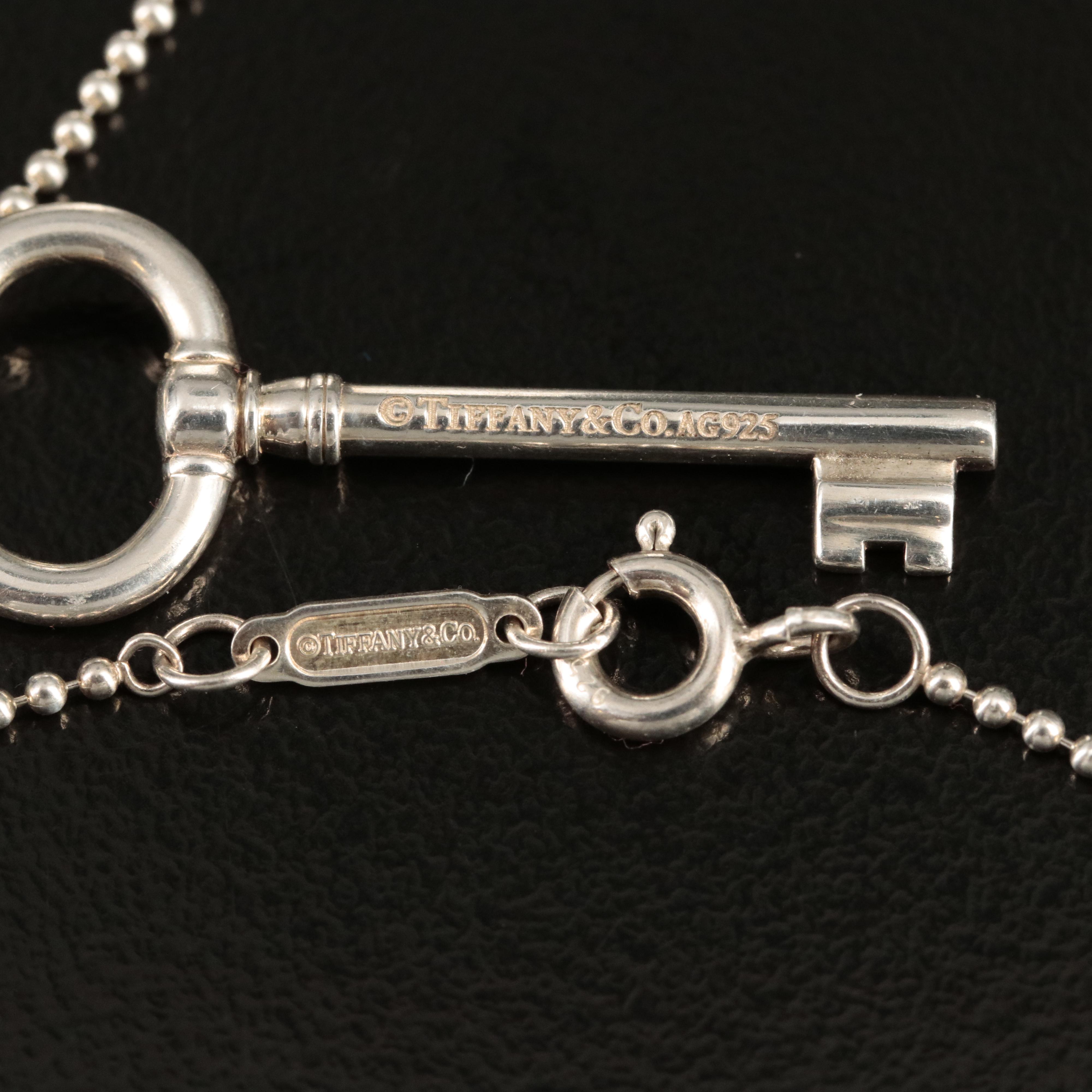 Tiffany & Co. Sterling Key Pendant Necklace