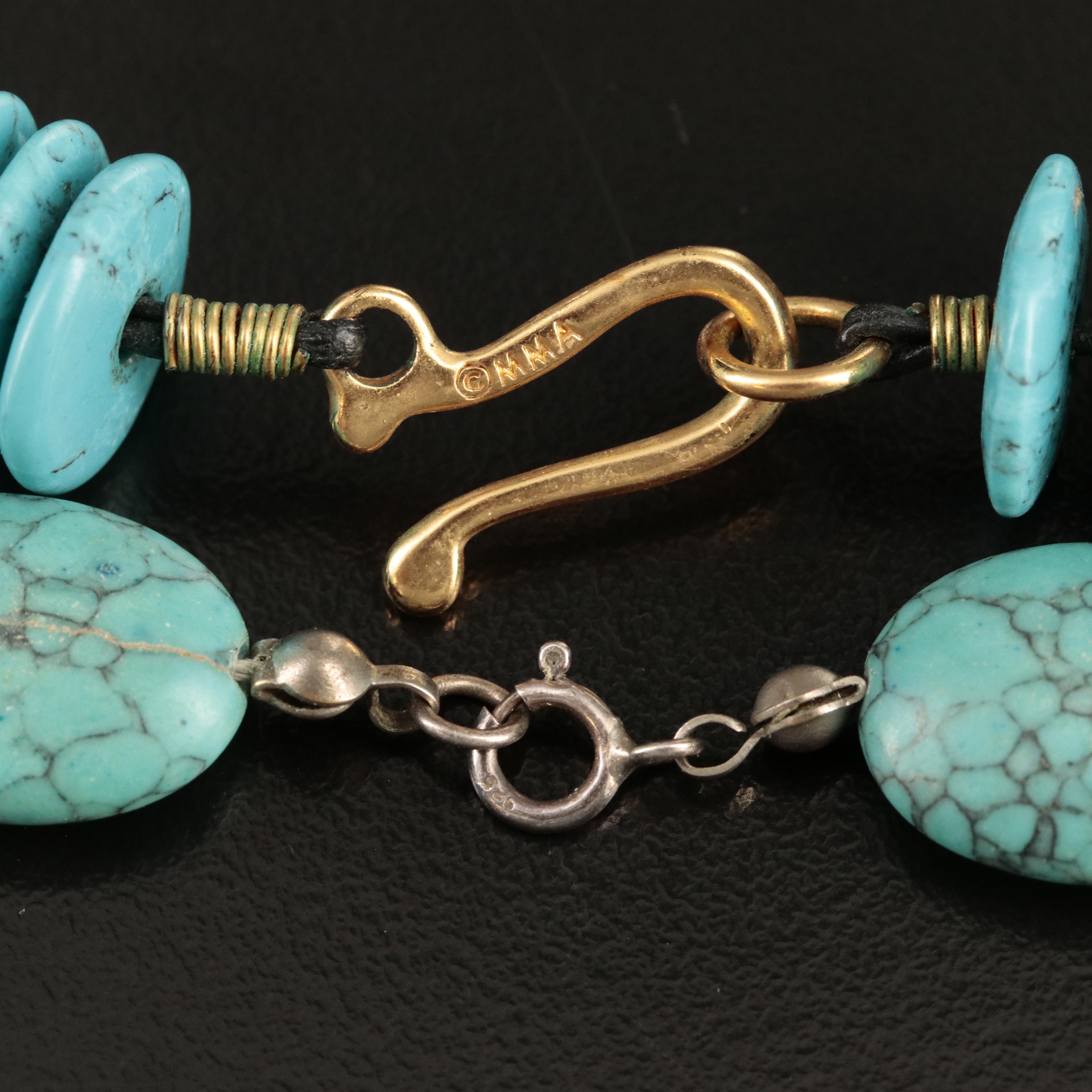 Faux Turquoise Necklaces Including Sterling and Museum of Modern Arts