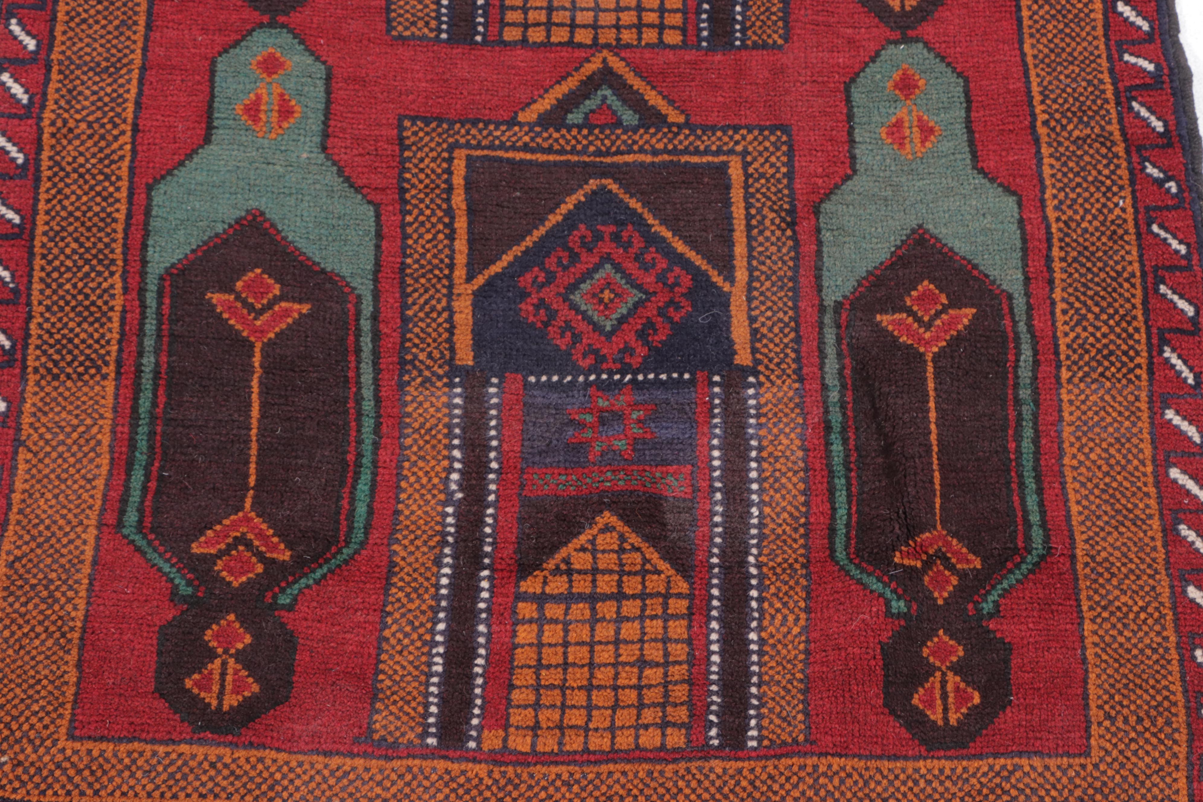 2'11 x 4'7 Hand-Knotted Afghan Baluch Accent Rug