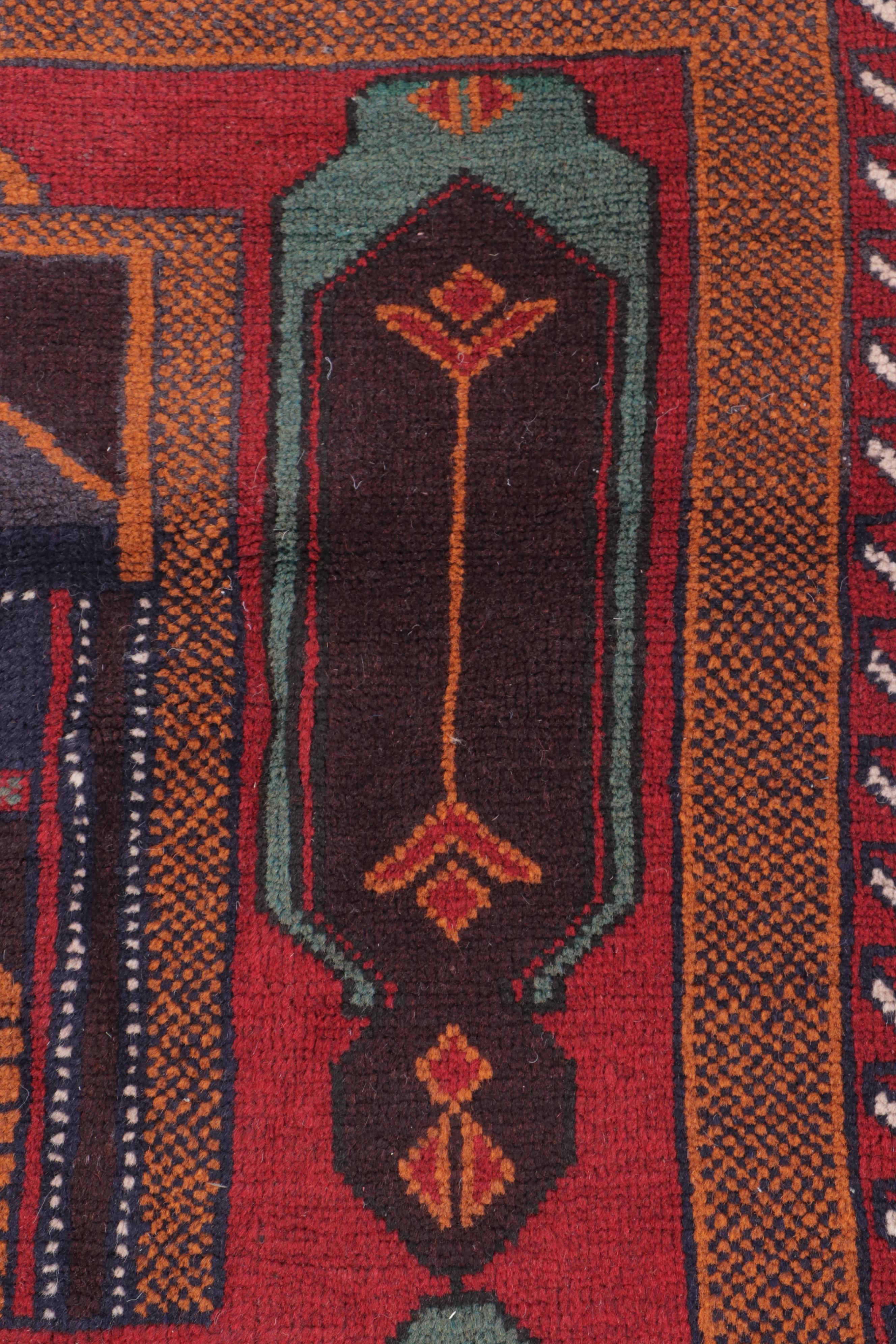 2'11 x 4'7 Hand-Knotted Afghan Baluch Accent Rug