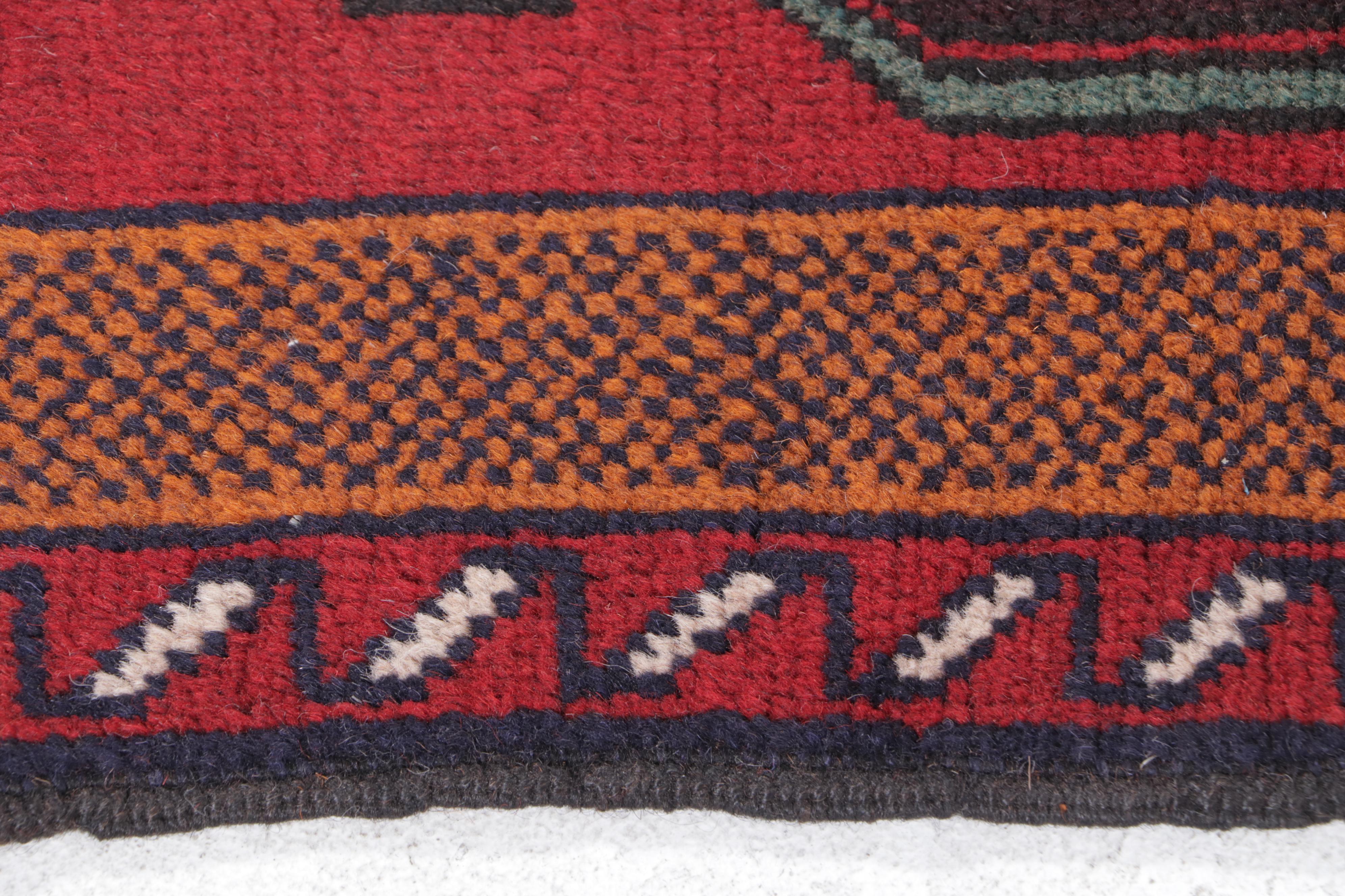 2'11 x 4'7 Hand-Knotted Afghan Baluch Accent Rug