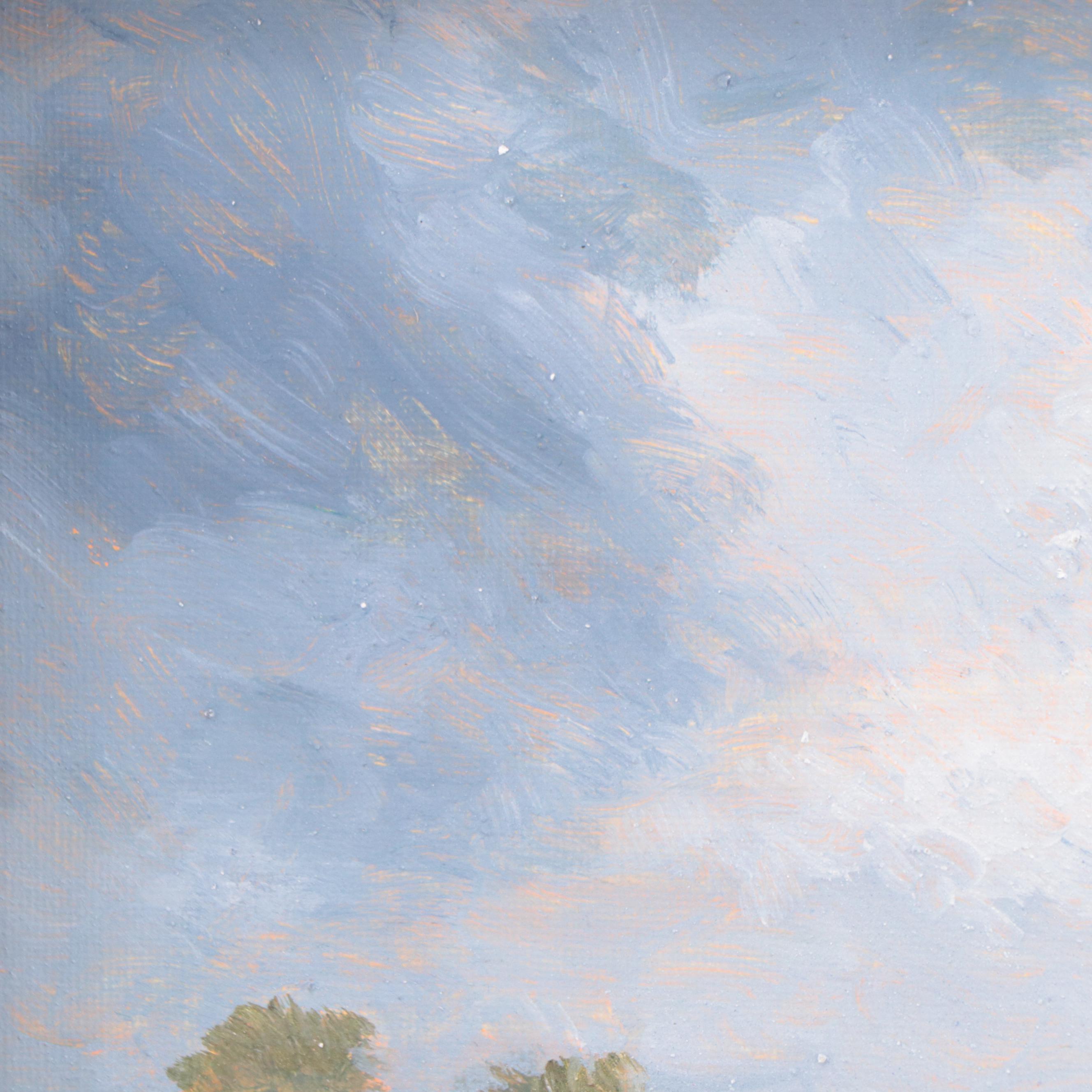 Sulmaz H. Radvand Landscape Oil Painting of River Scene, 21t Century