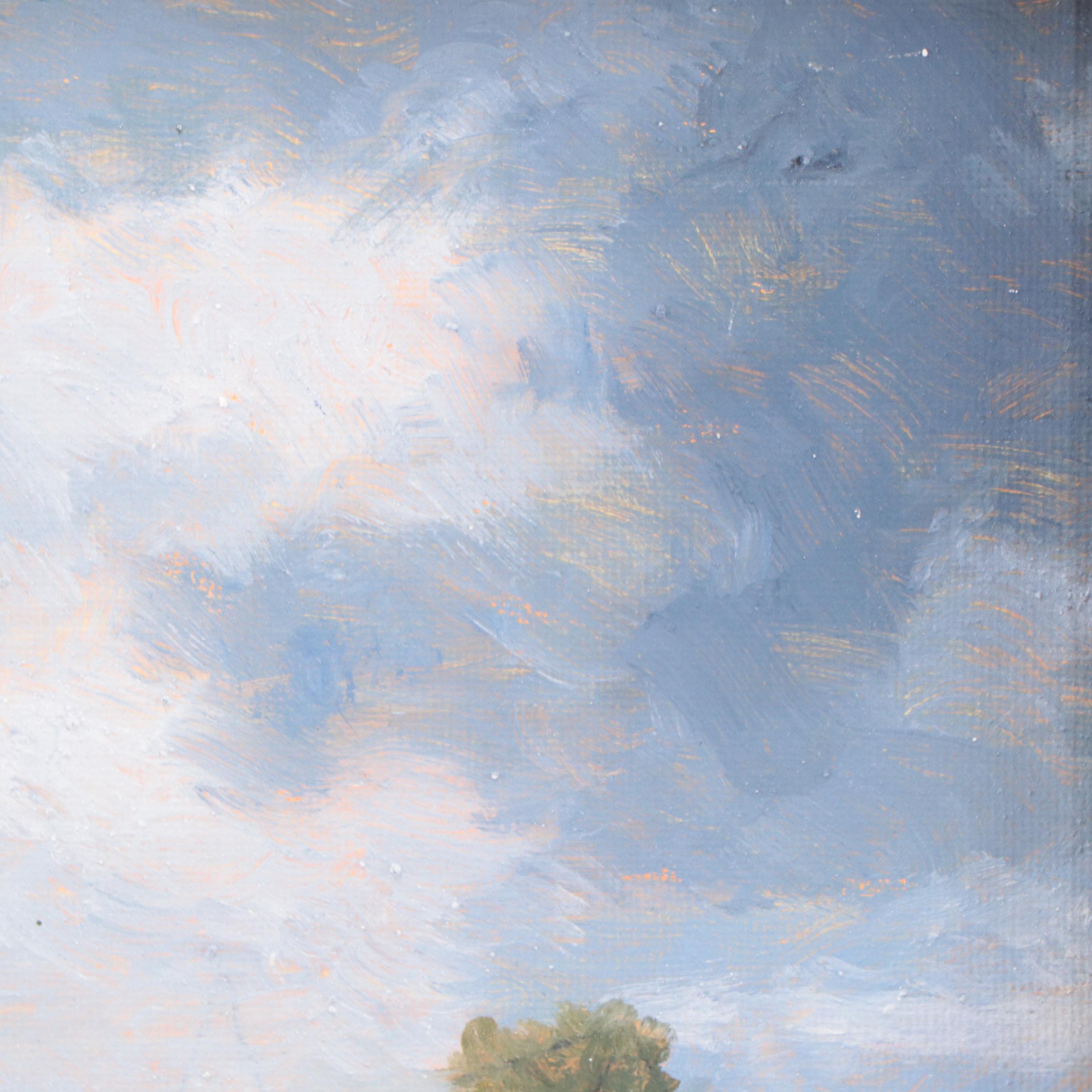 Sulmaz H. Radvand Landscape Oil Painting of River Scene, 21t Century