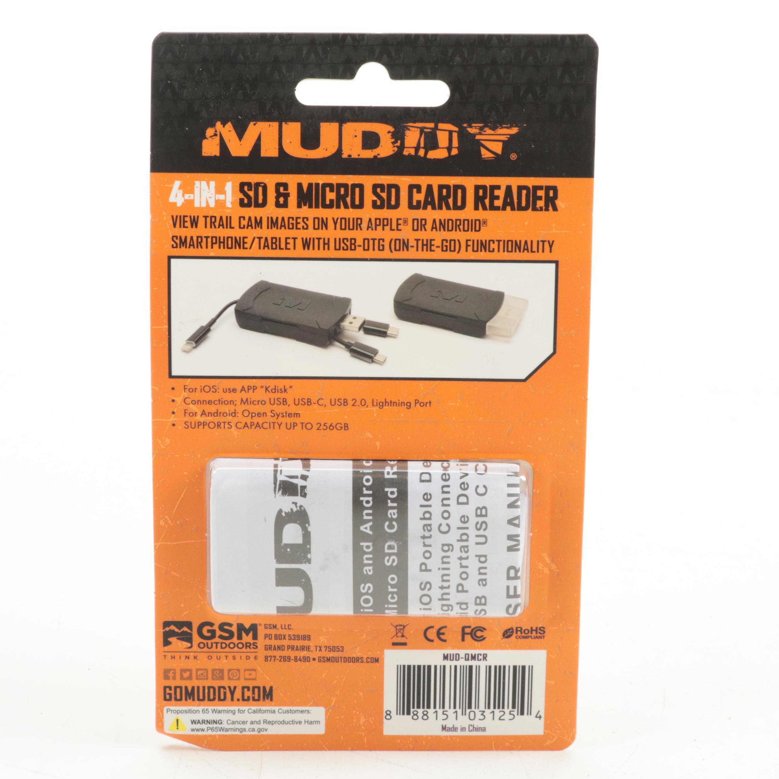 Stealth Cam BT16 Infrared Trail Cameras with Muddy SD/Micro SD Card Reader