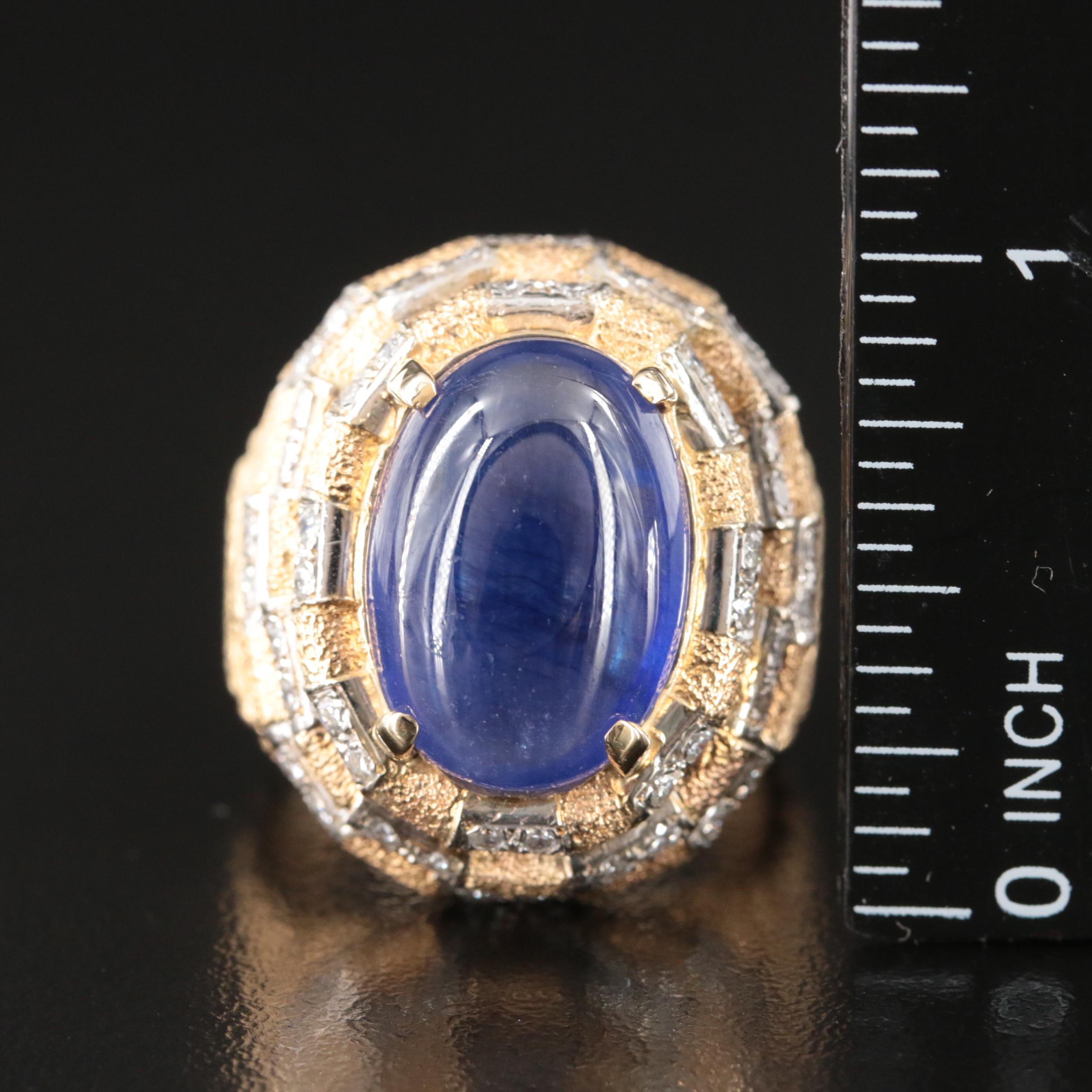 14K Corundum and Diamond Ring