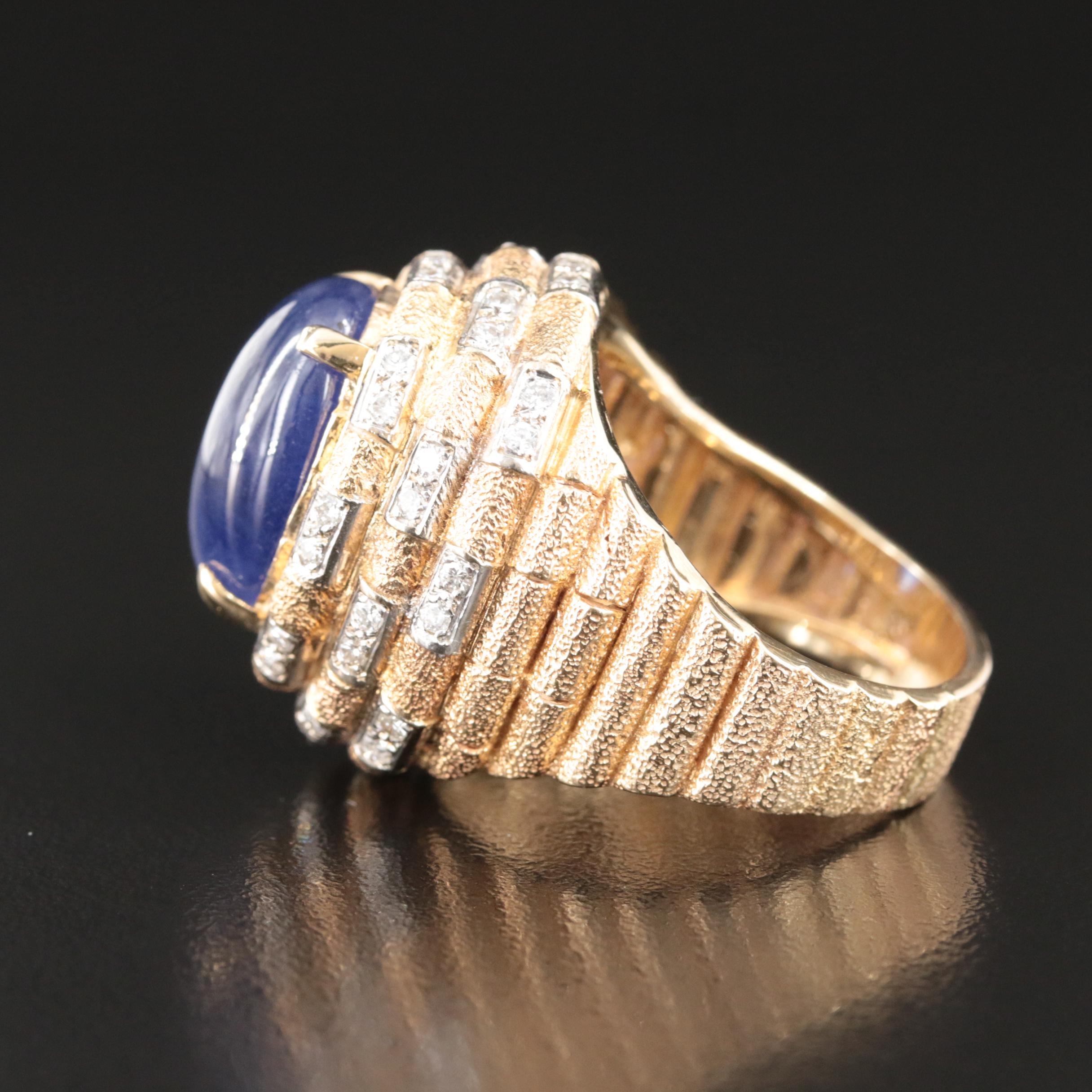 14K Corundum and Diamond Ring