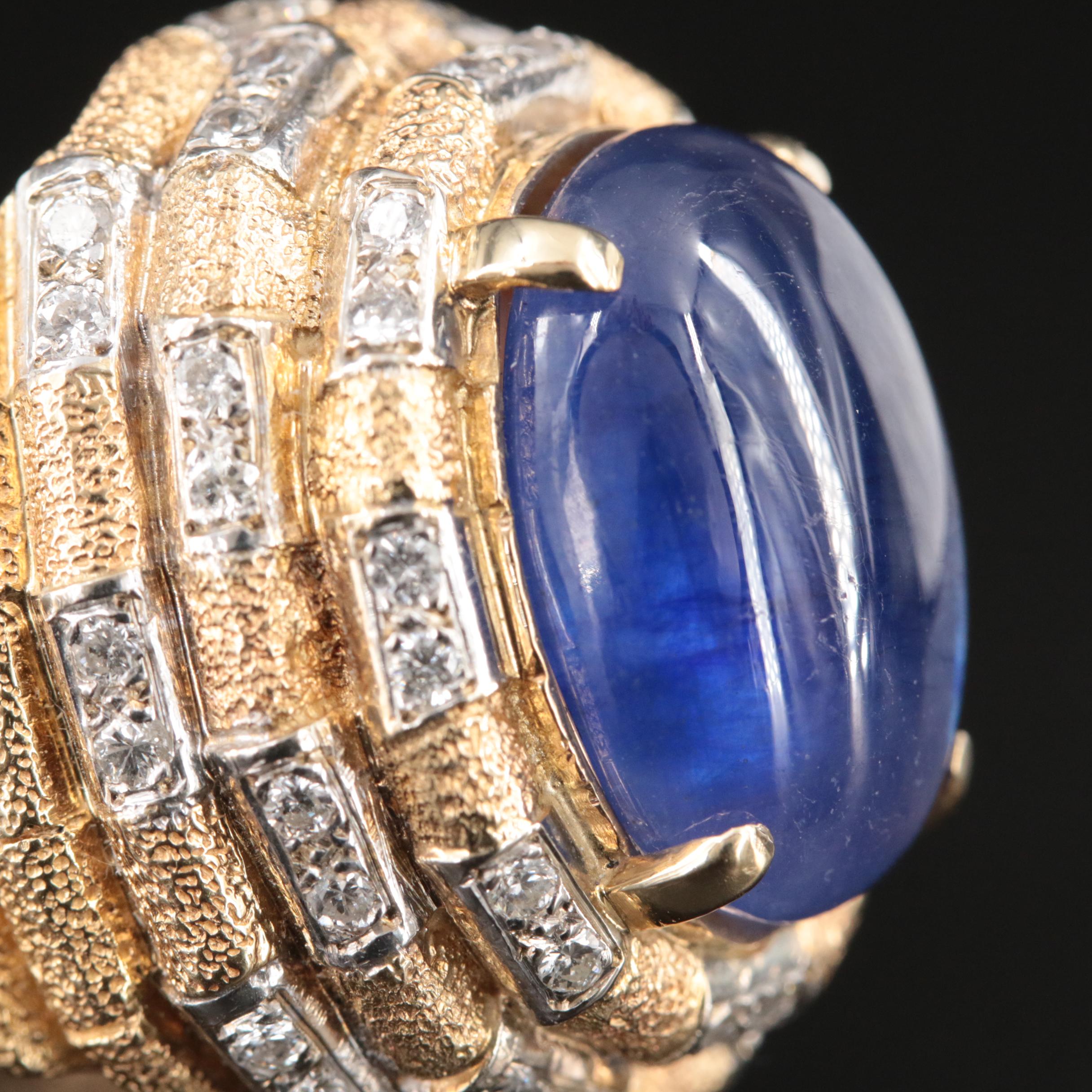 14K Corundum and Diamond Ring