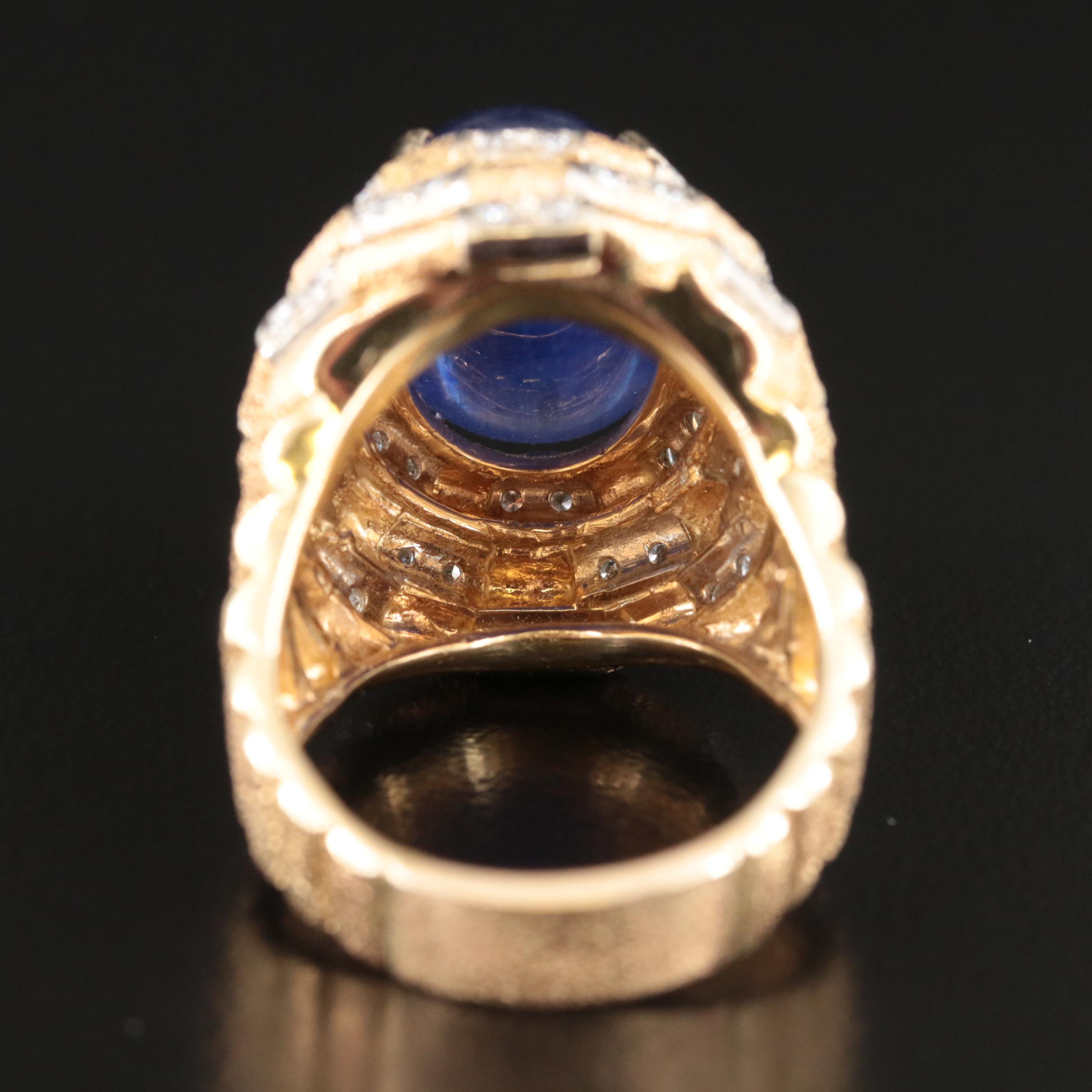 14K Corundum and Diamond Ring