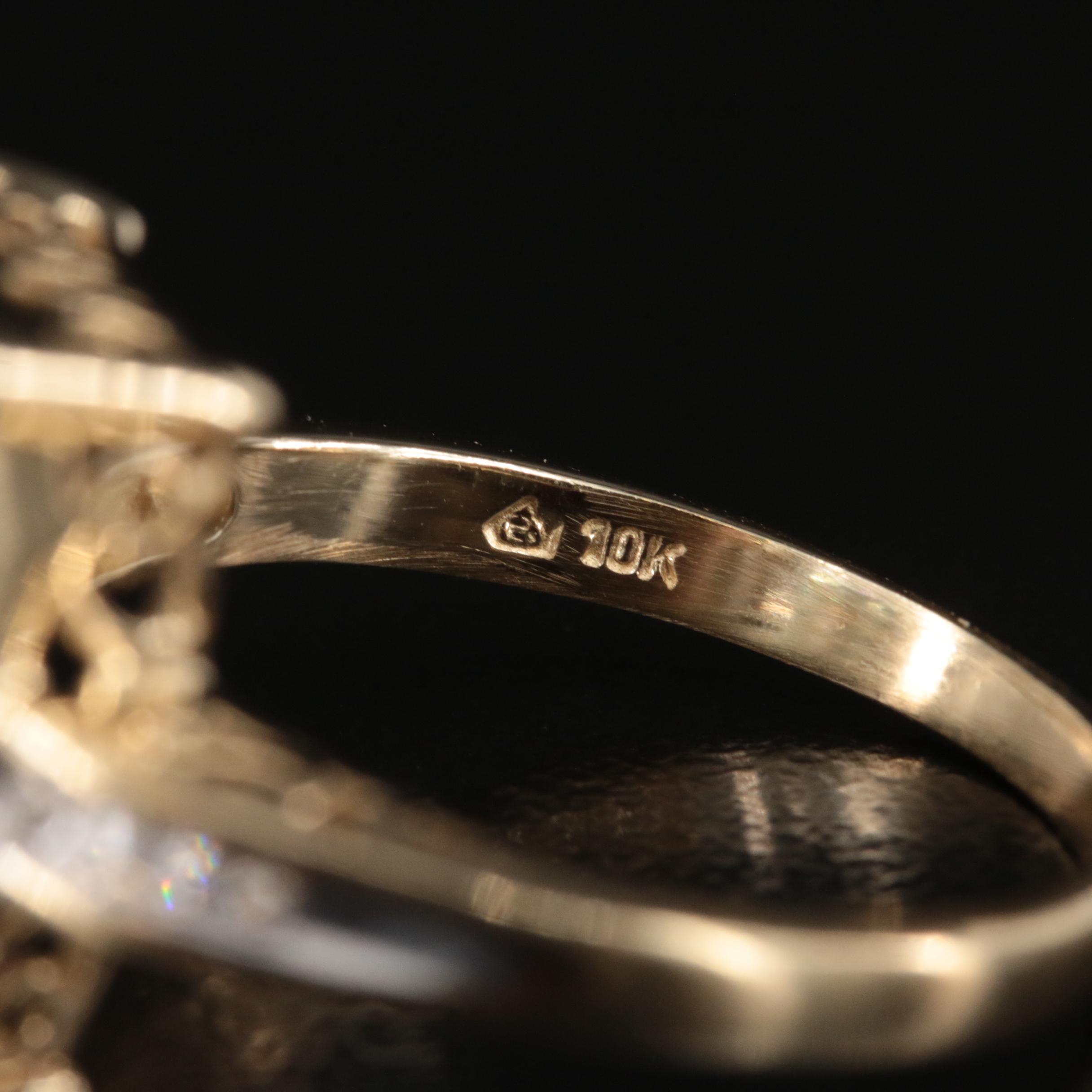 10K Mystic Topaz and Diamond Ring