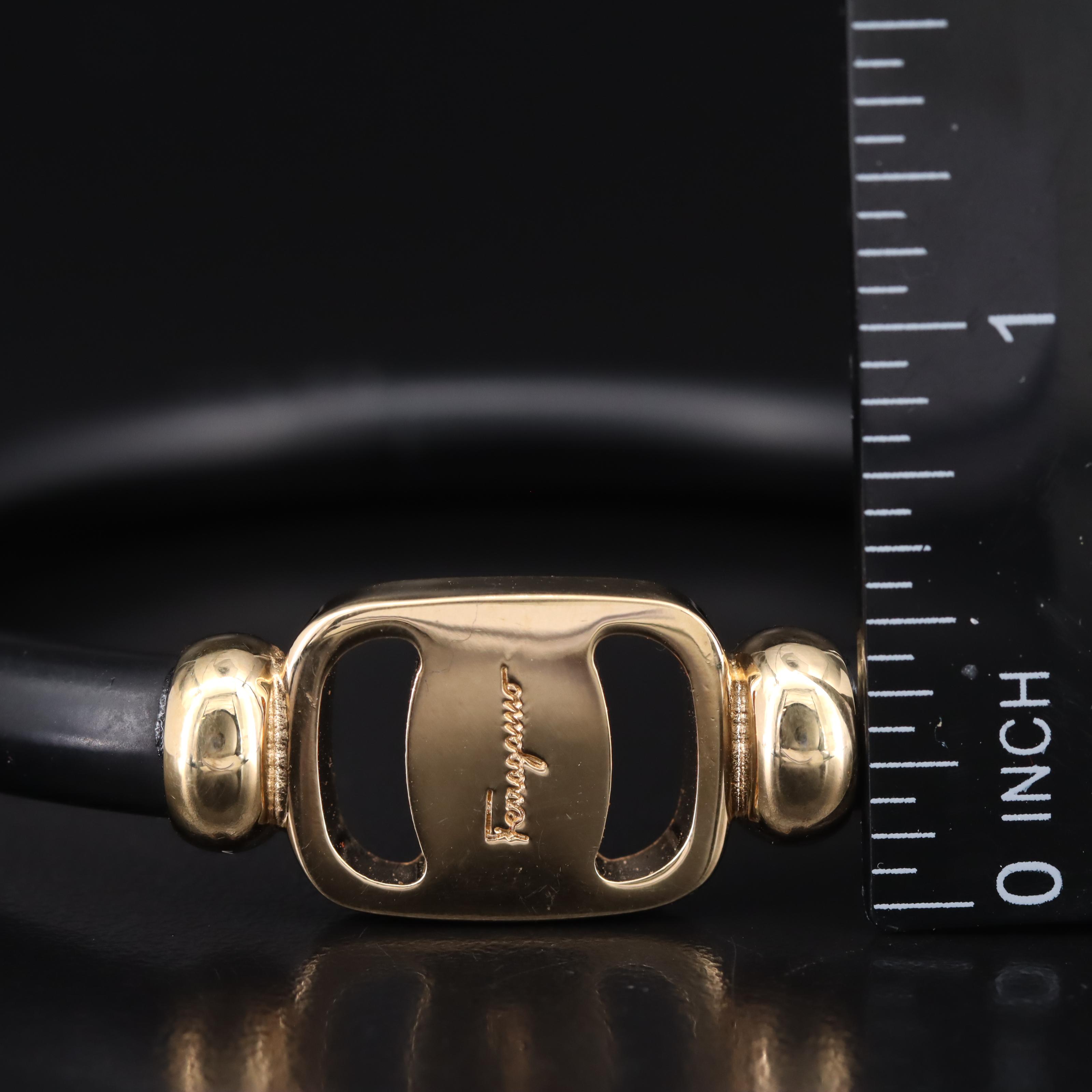 Salvatore Ferragamo Vara Narrow Leather Bangle