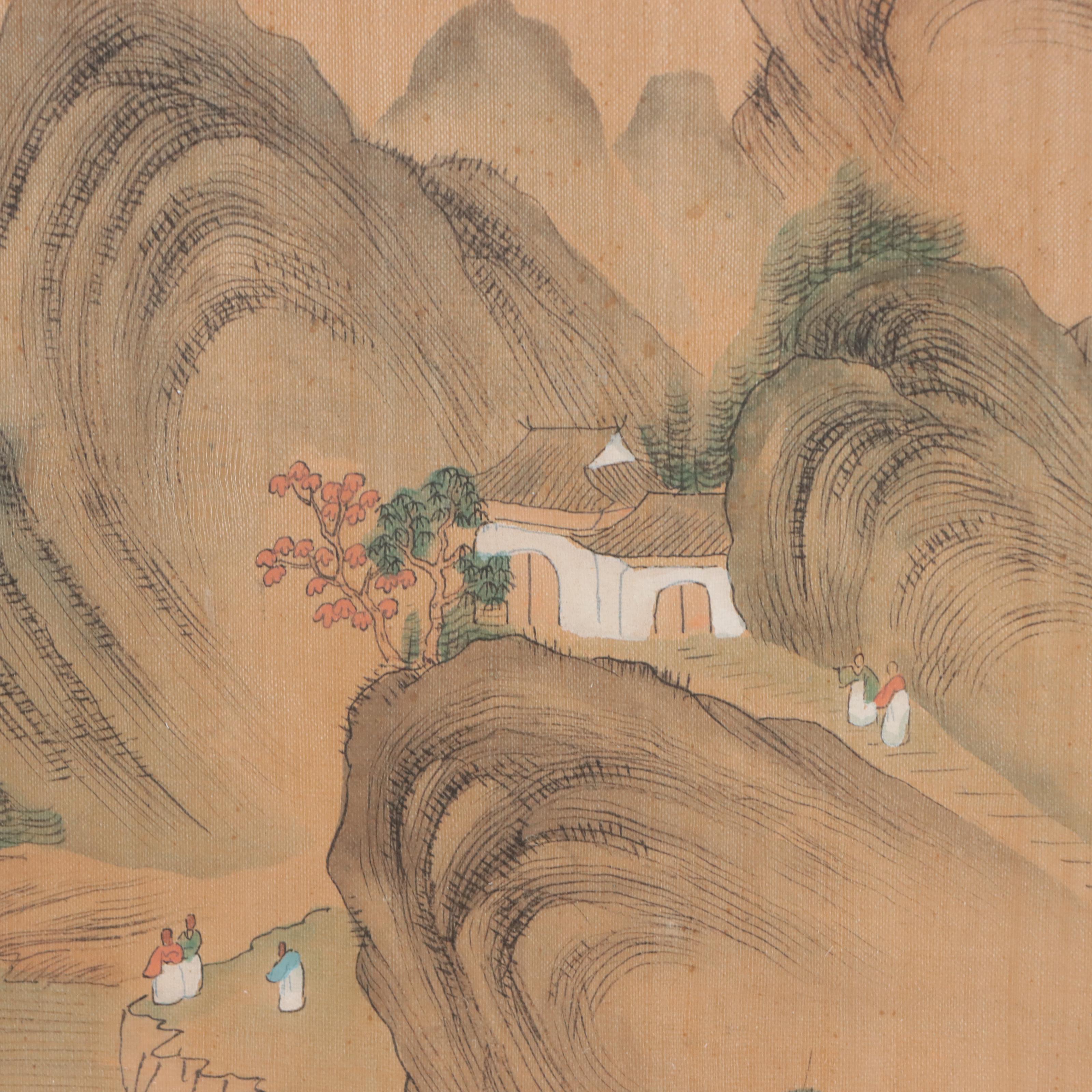 Chinese Gouache Landscape Painting