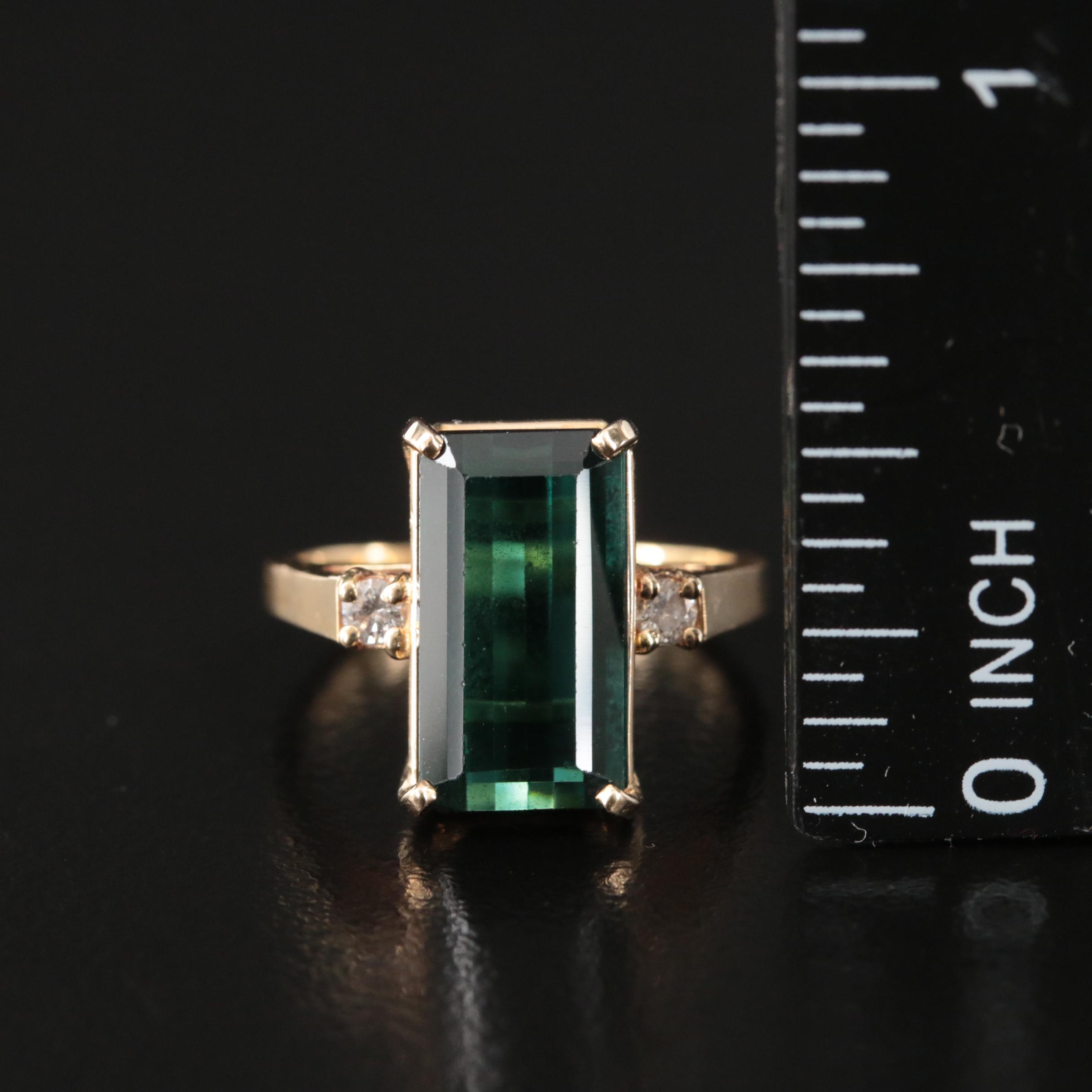 14K 4.00 CT Tourmaline and Diamond Ring