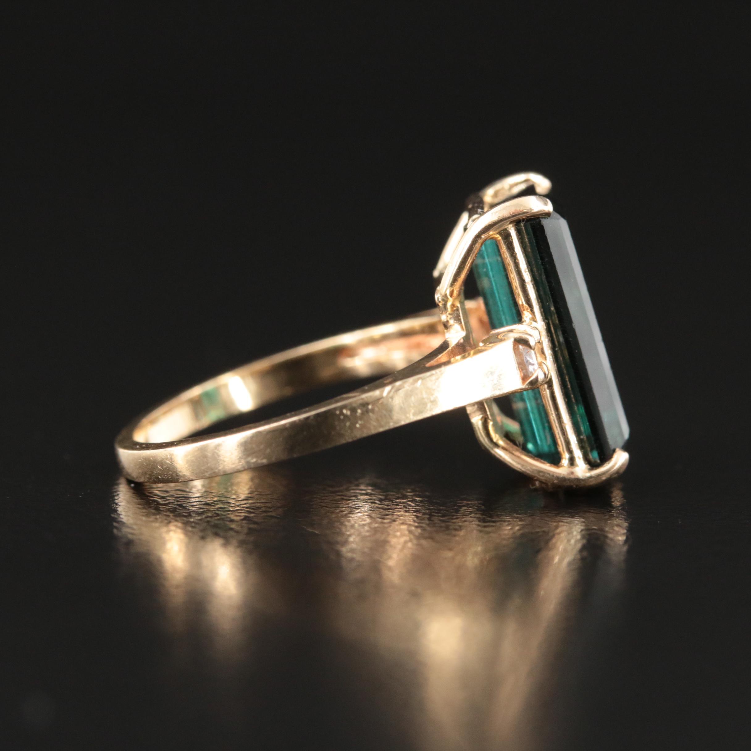 14K 4.00 CT Tourmaline and Diamond Ring