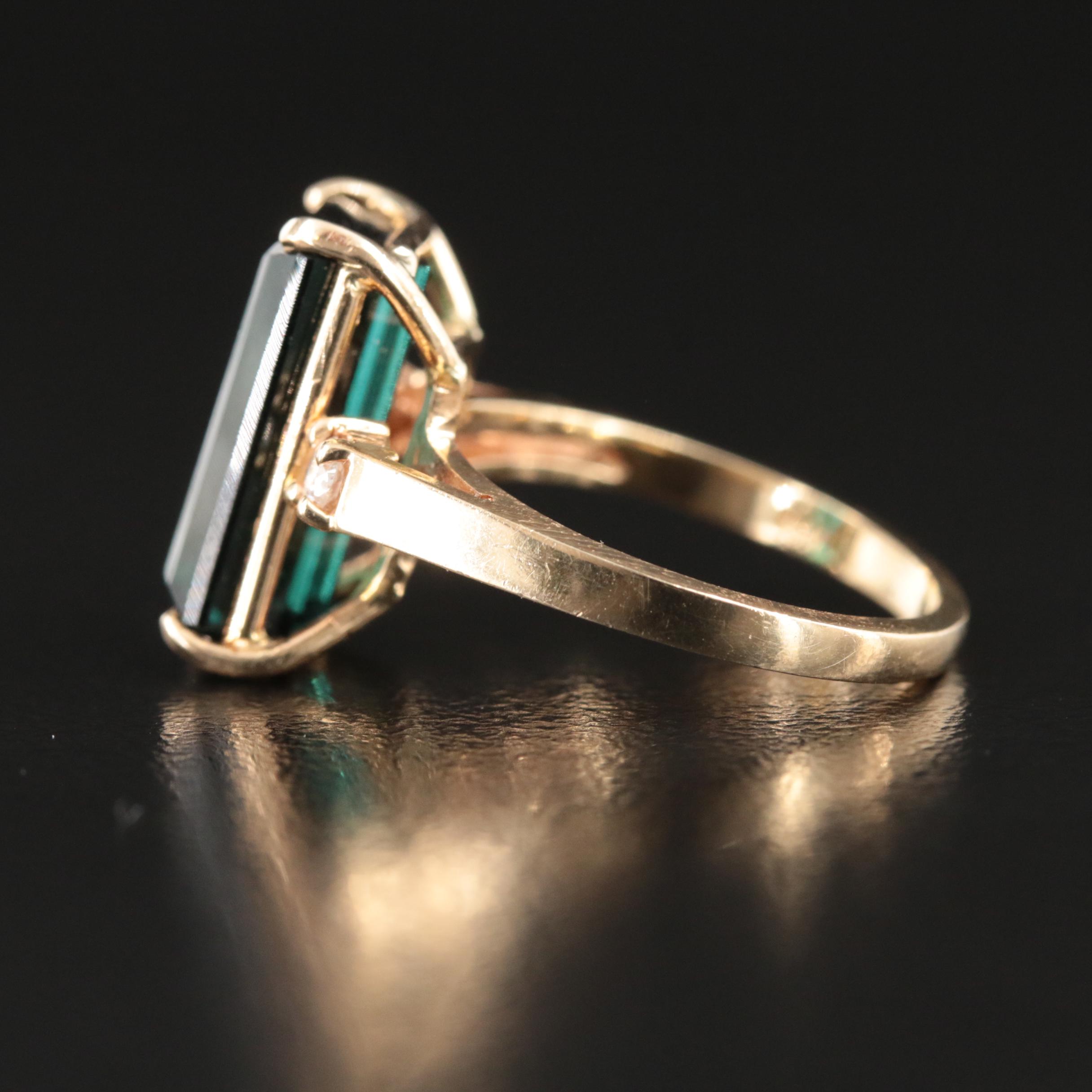 14K 4.00 CT Tourmaline and Diamond Ring