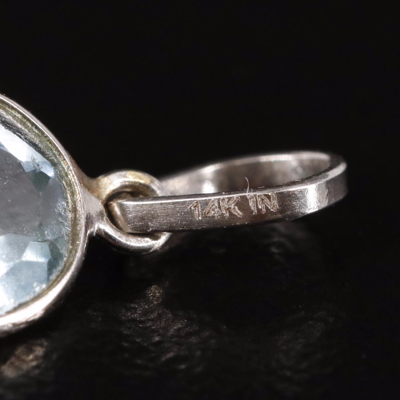 14K Blue Topaz Pendant