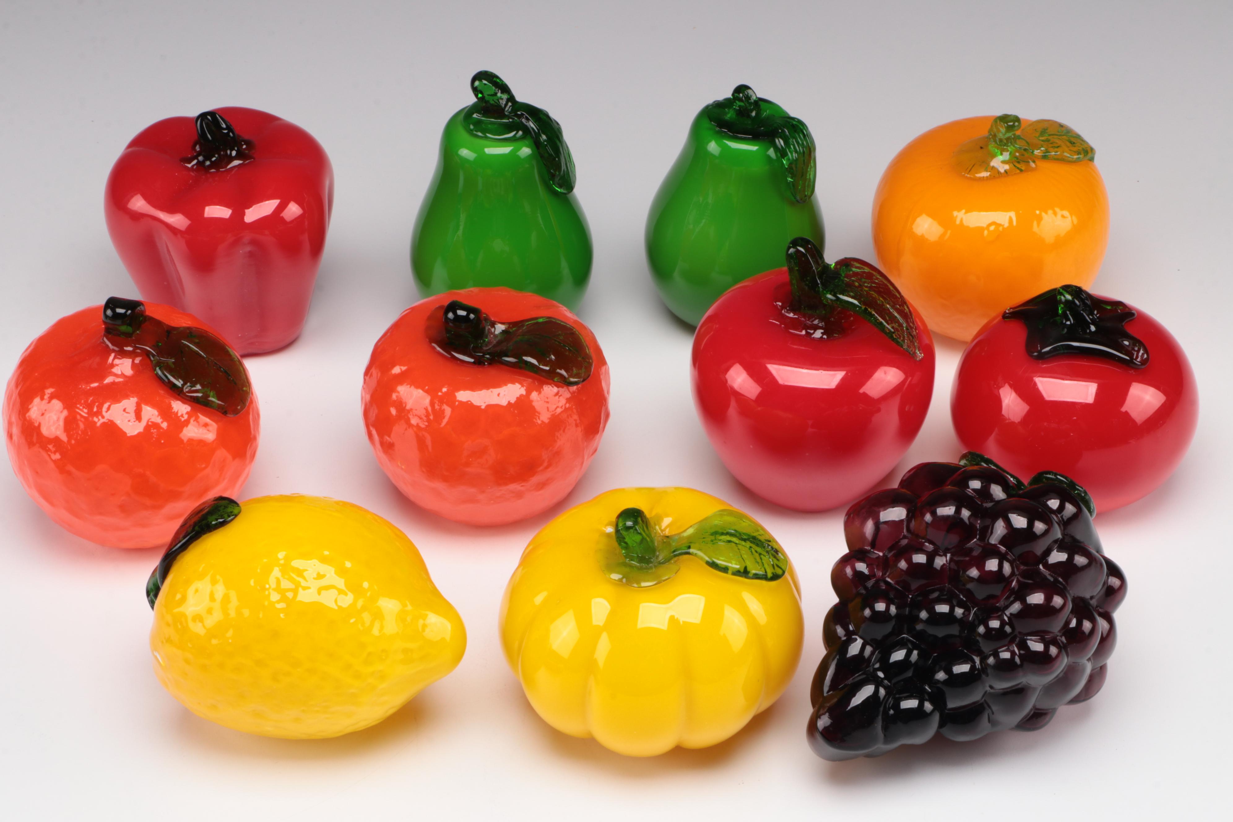 Decorative Art Glass Fruit and Vegetables