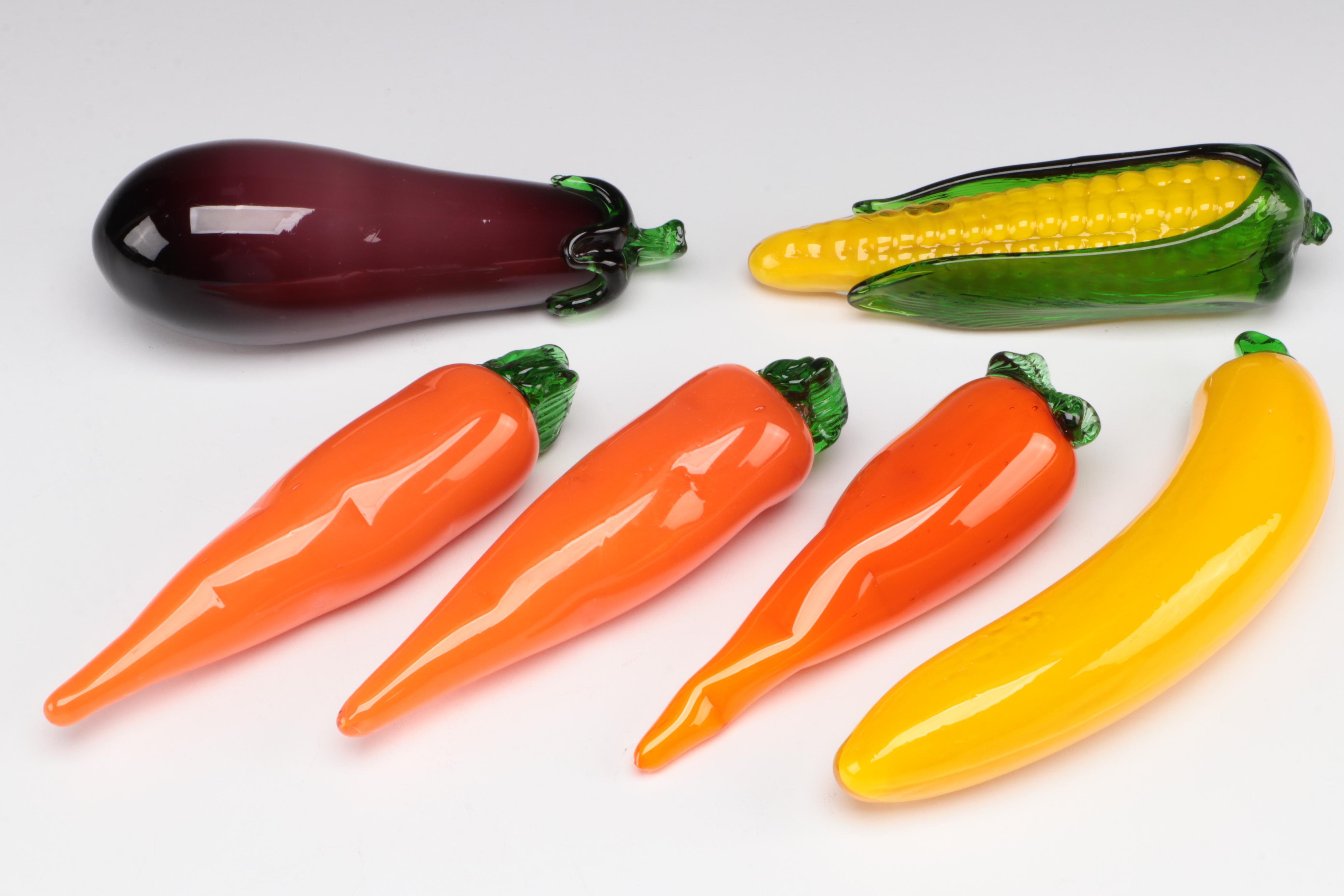 Decorative Art Glass Fruit and Vegetables