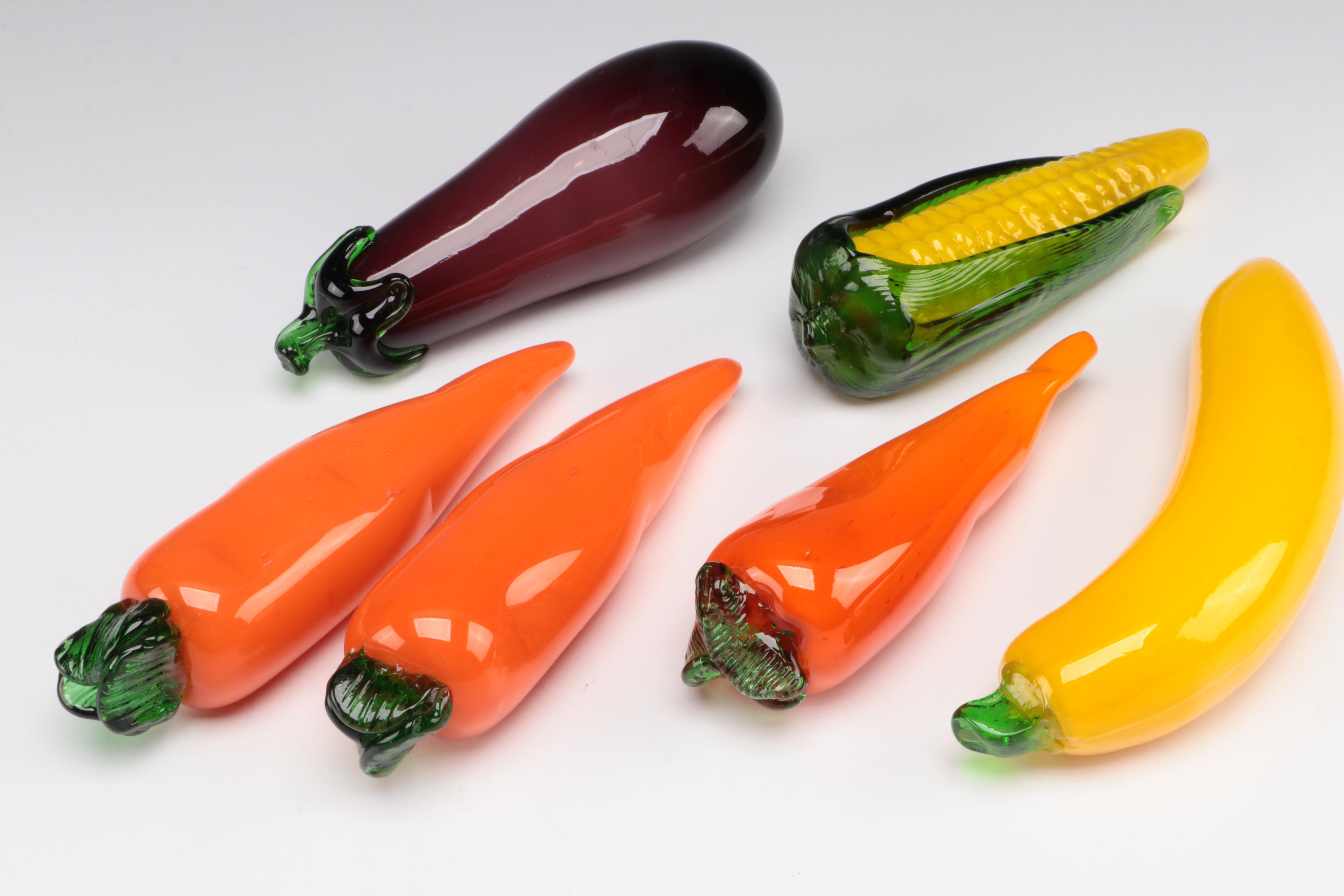 Decorative Art Glass Fruit and Vegetables