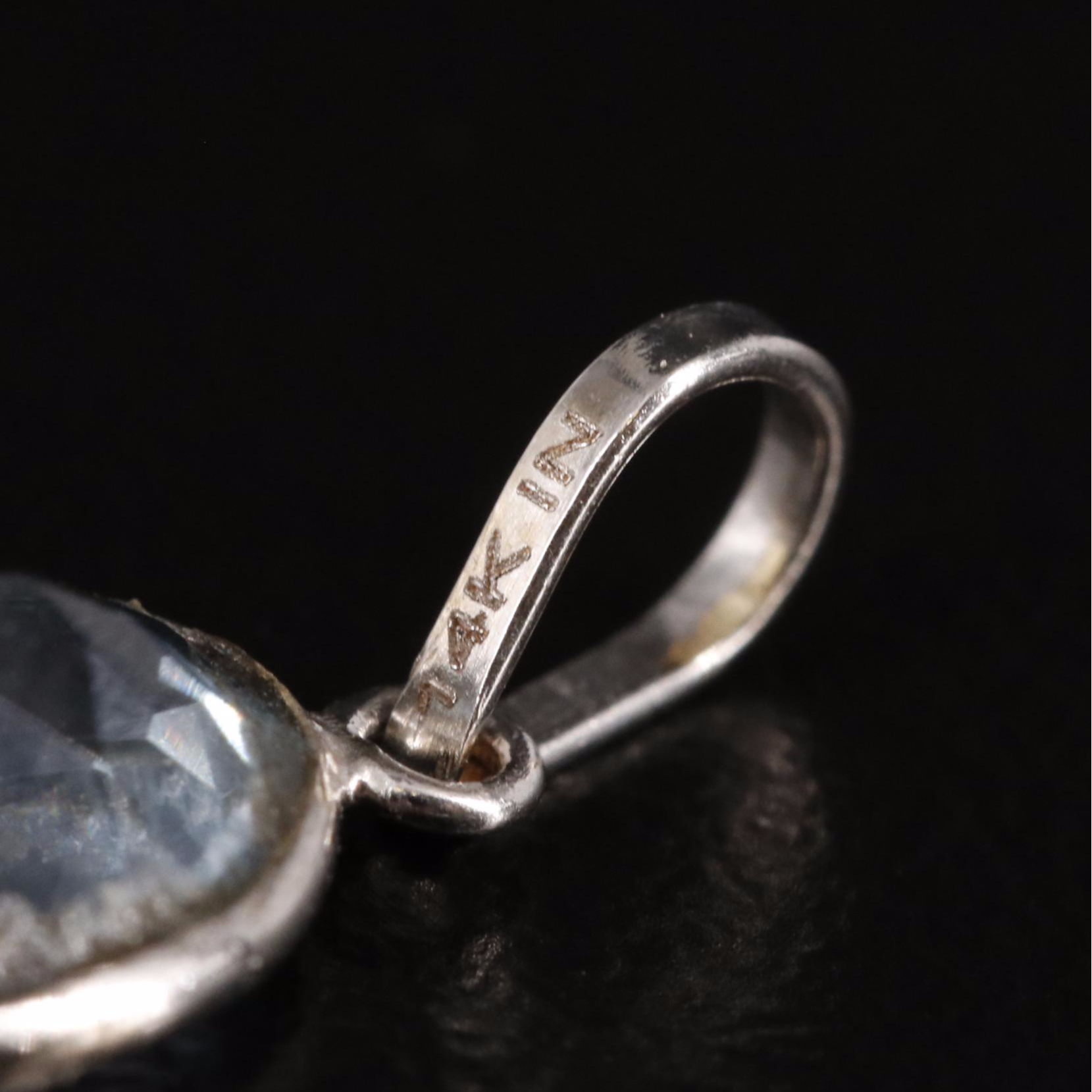14K Blue Topaz Pendant