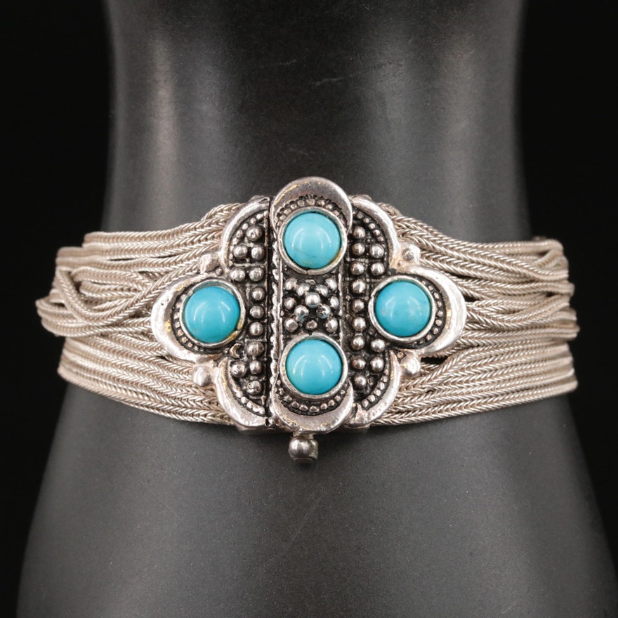 Sterling Magnesite Multi-Strand Bracelet