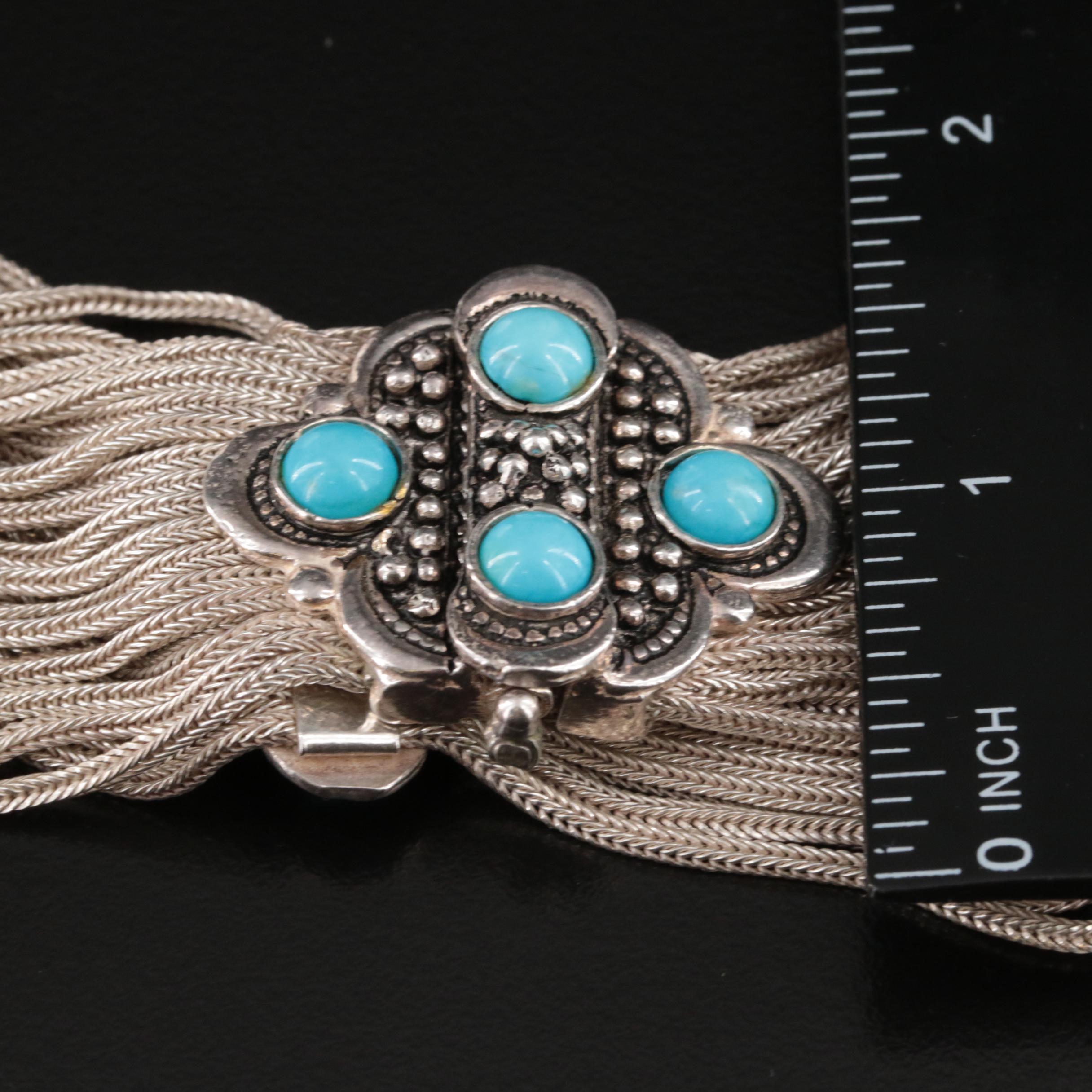 Sterling Magnesite Multi-Strand Bracelet