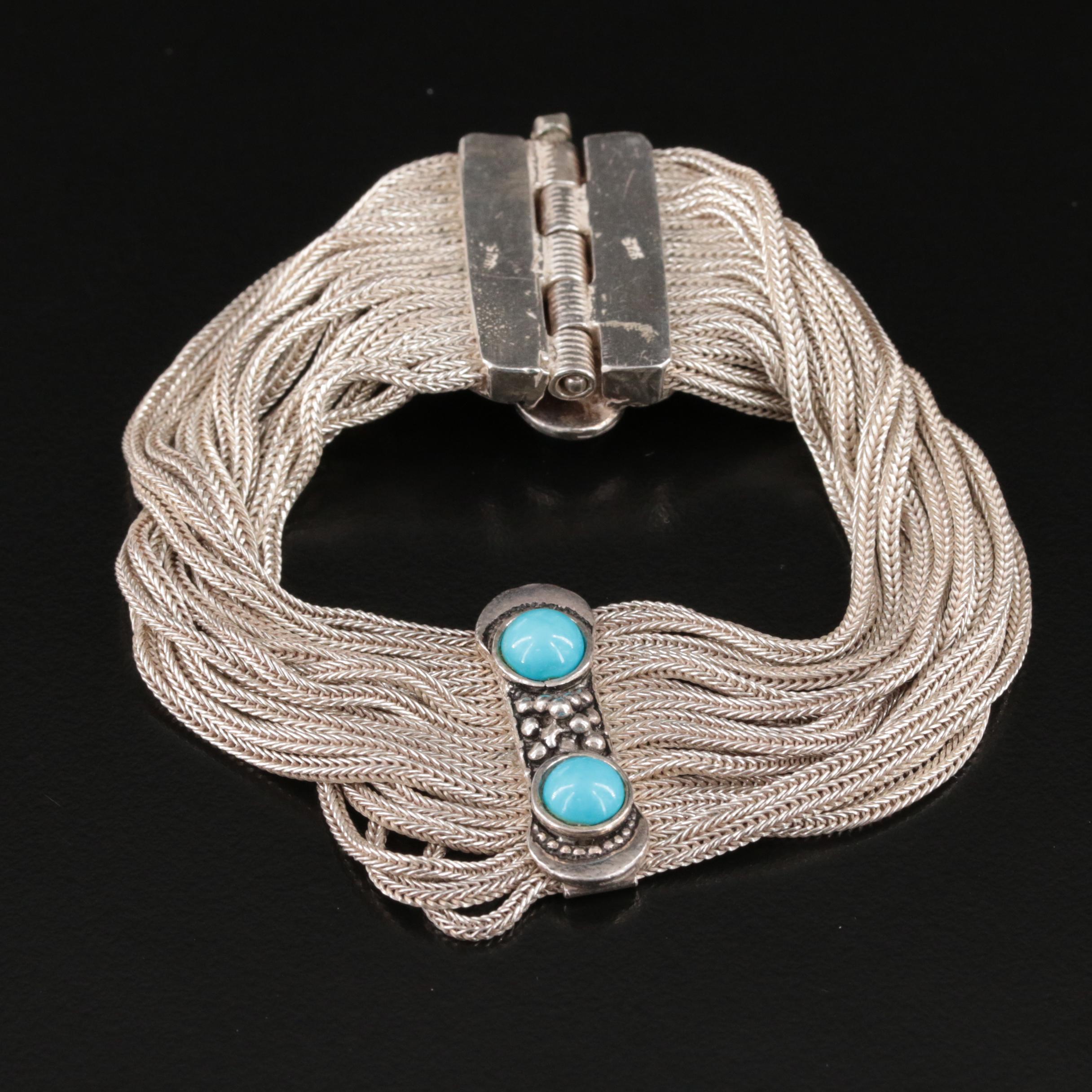 Sterling Magnesite Multi-Strand Bracelet