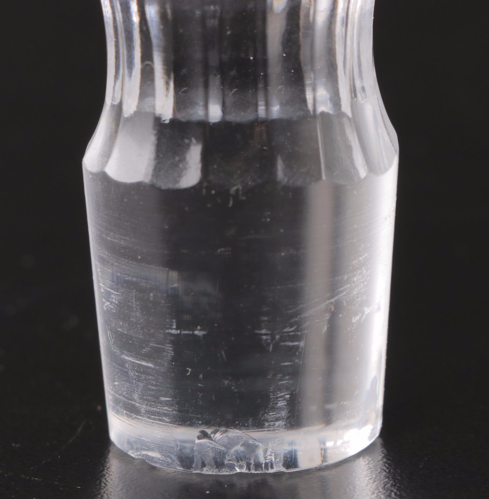 Cane Pattern Pressed Glass Whiskey Decanters with Stoppers