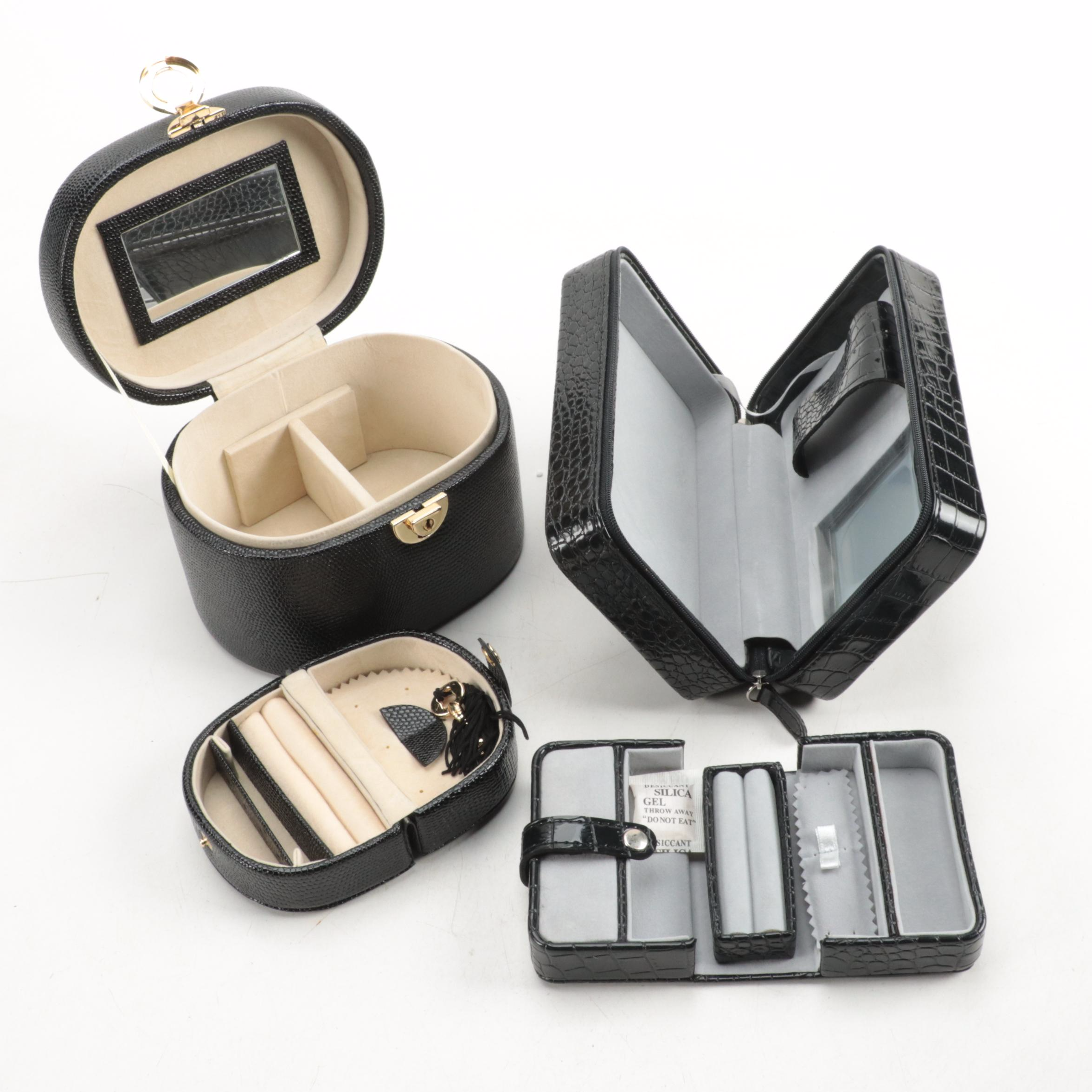 Alten International, Collectives, and Other Crocodile Embossed Jewelry Boxes