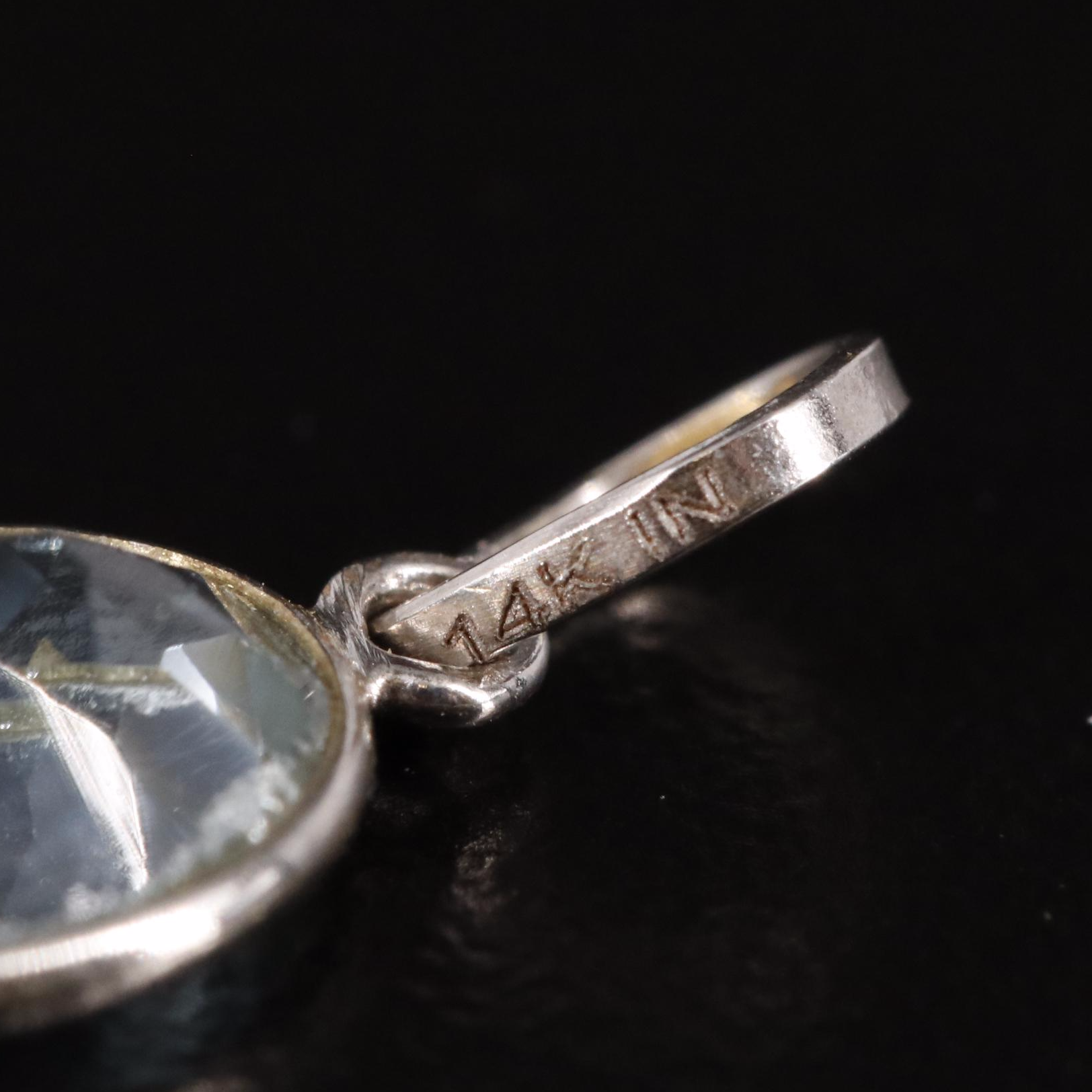 14K Blue Topaz Pendant